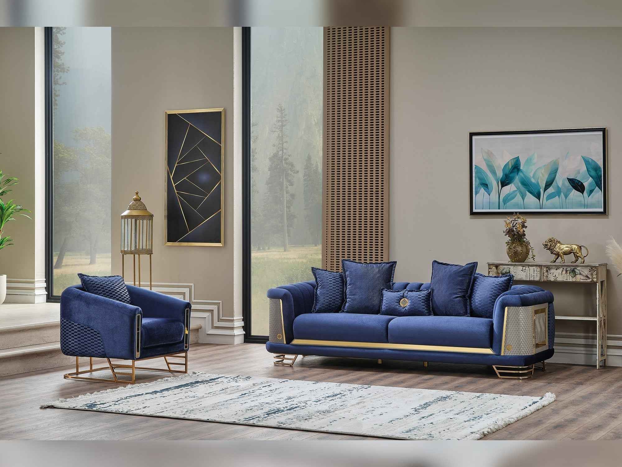 Romans Chair Navy  Blue - Image 2