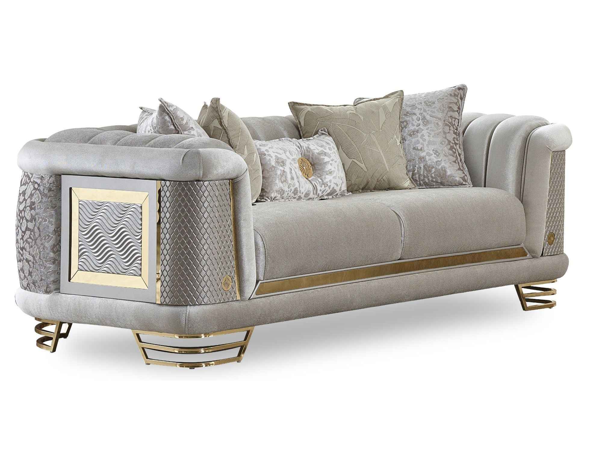 Romans Cream Stationary Loveseat