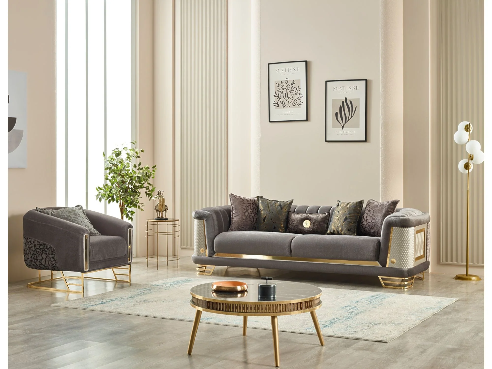 Romans Grey Stationary Sofa - Image 3