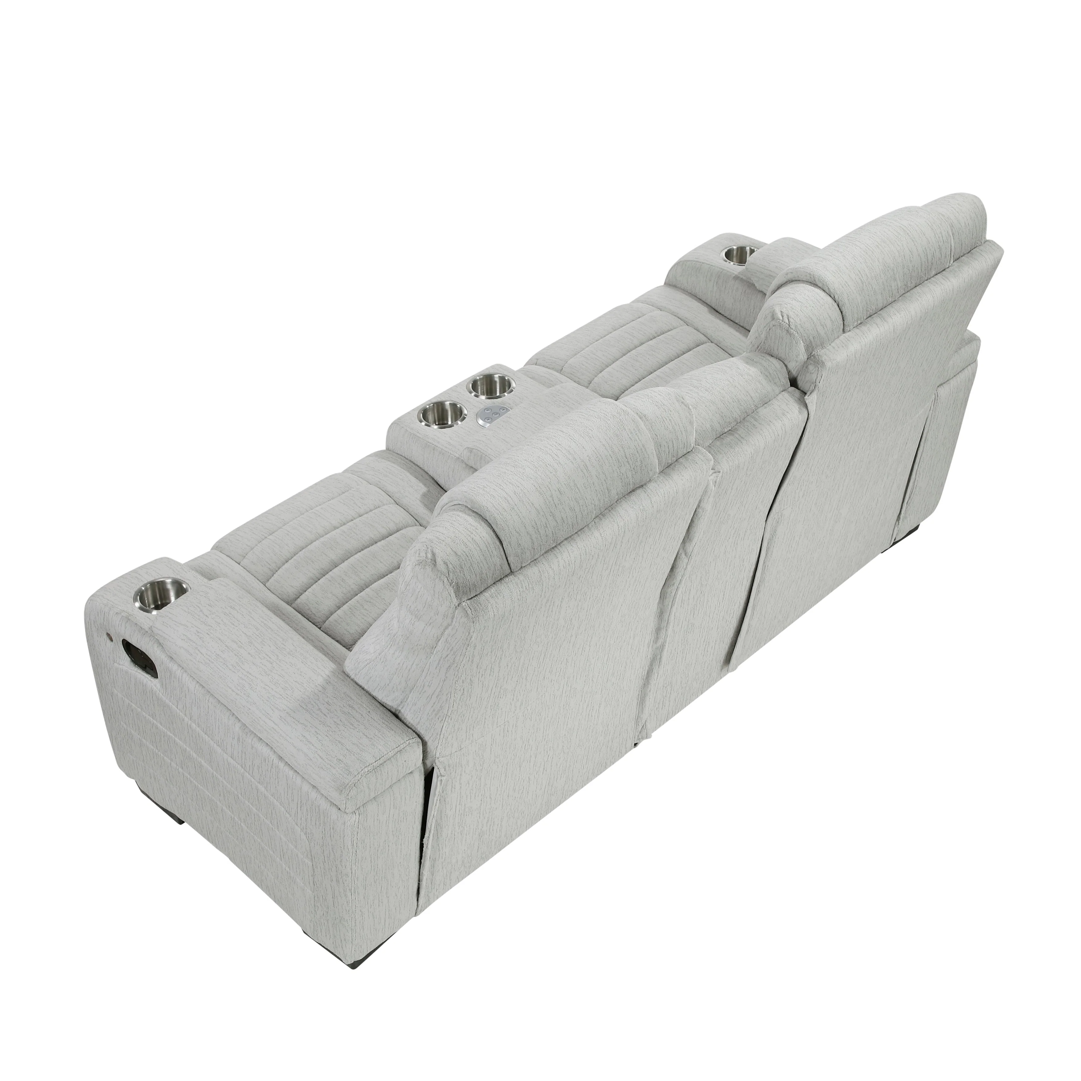Ronan Light Gray Double Reclining Living Room Set - Image 12