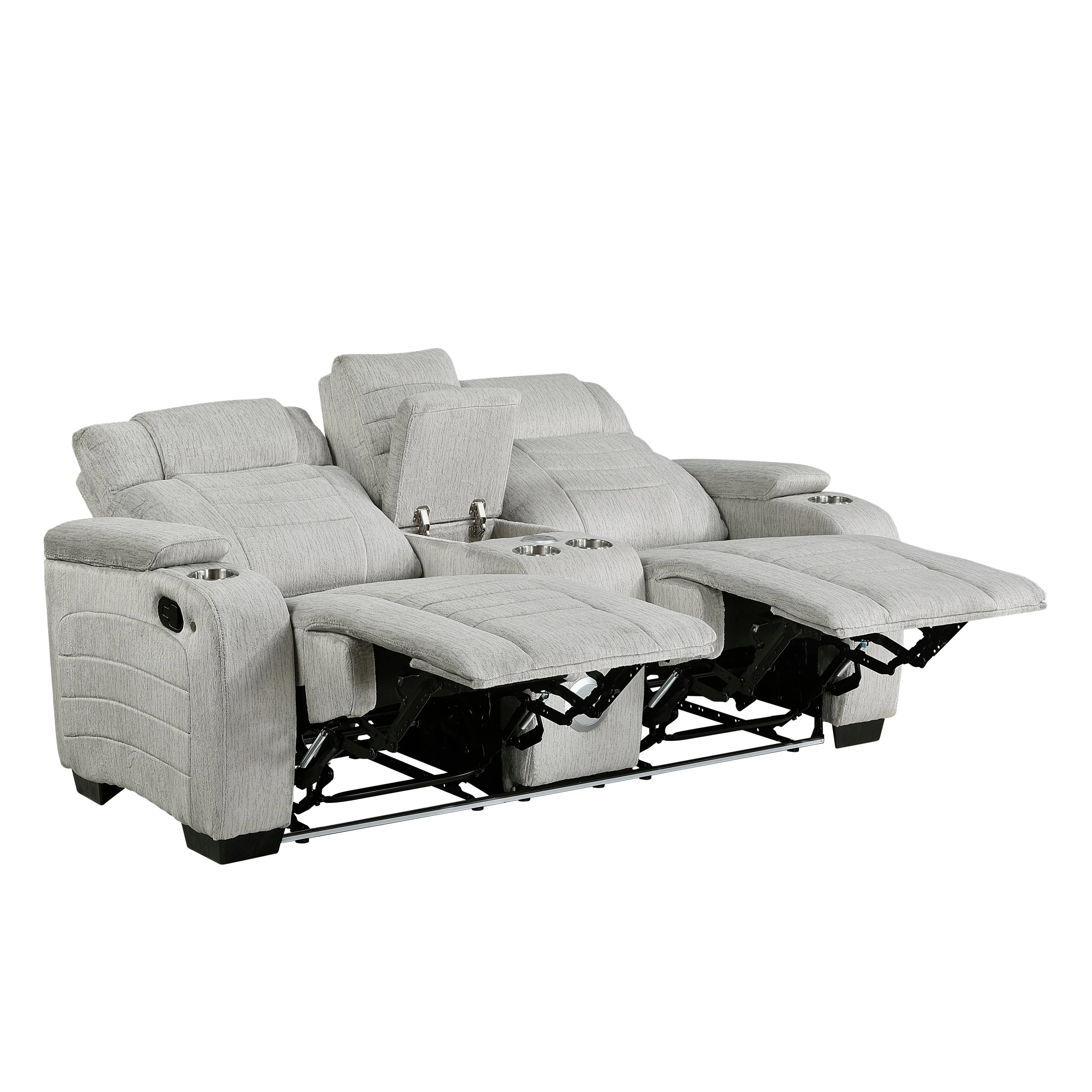 Ronan Light Gray Double Reclining Living Room Set - Image 14