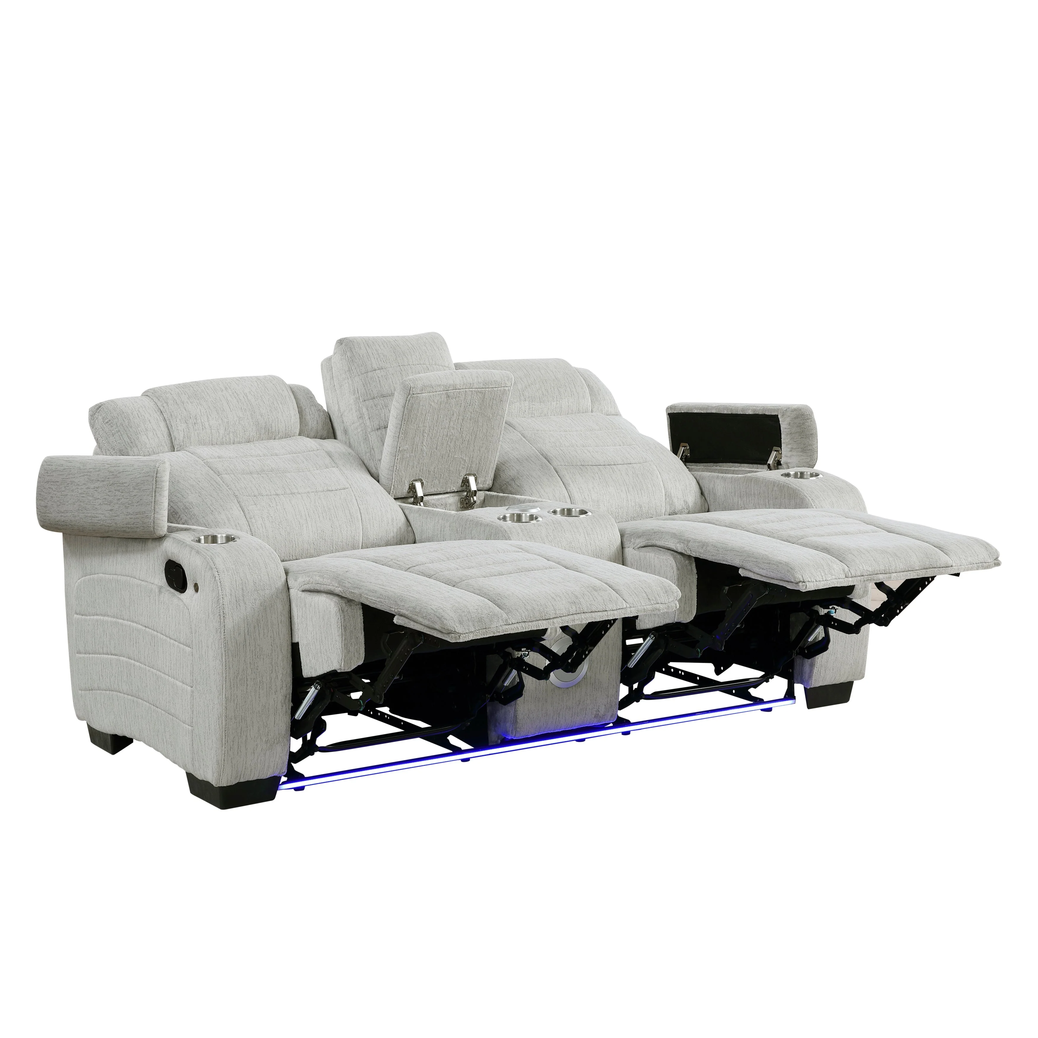 Ronan Light Gray Double Reclining Living Room Set - Image 15
