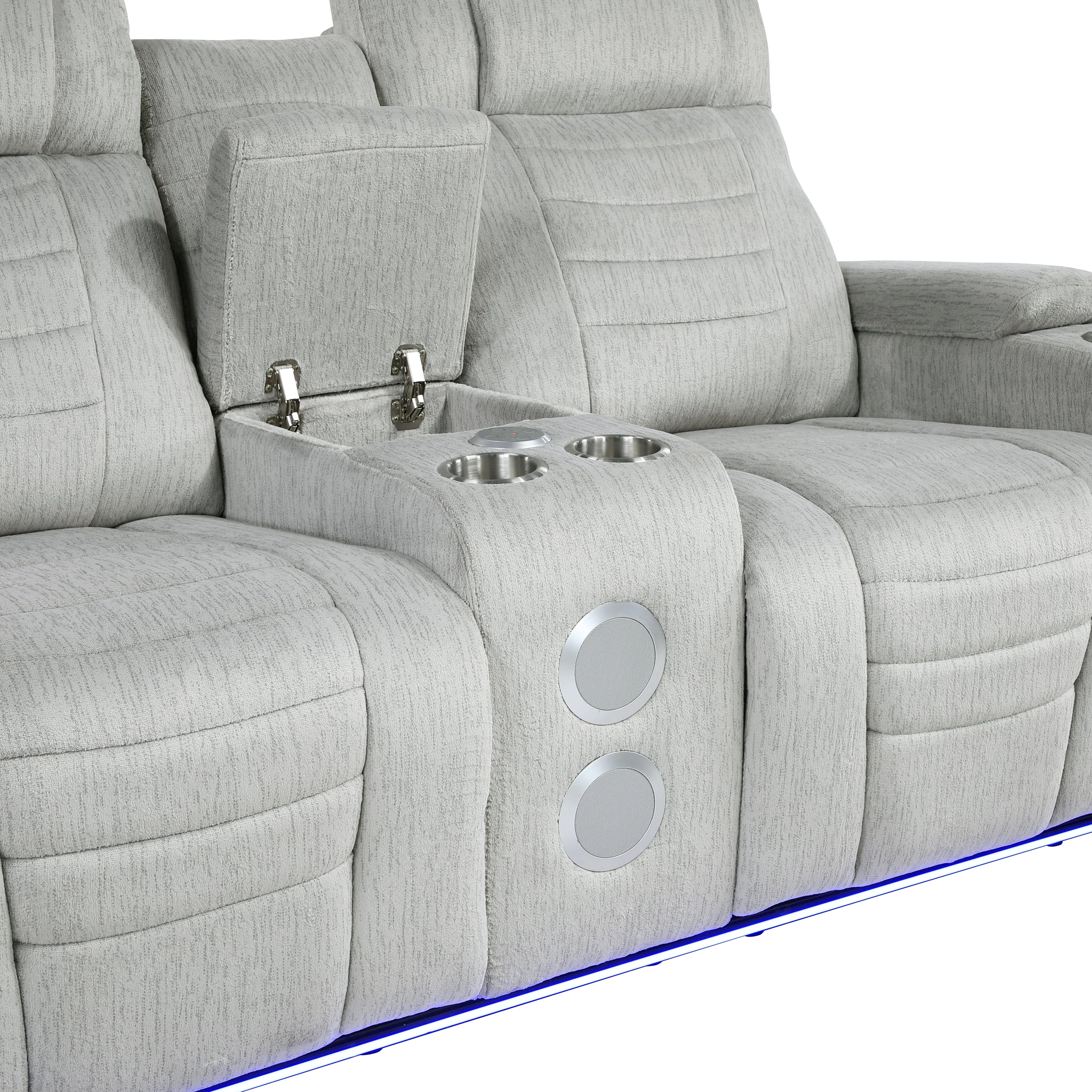 Ronan Light Gray Double Reclining Living Room Set - Image 17