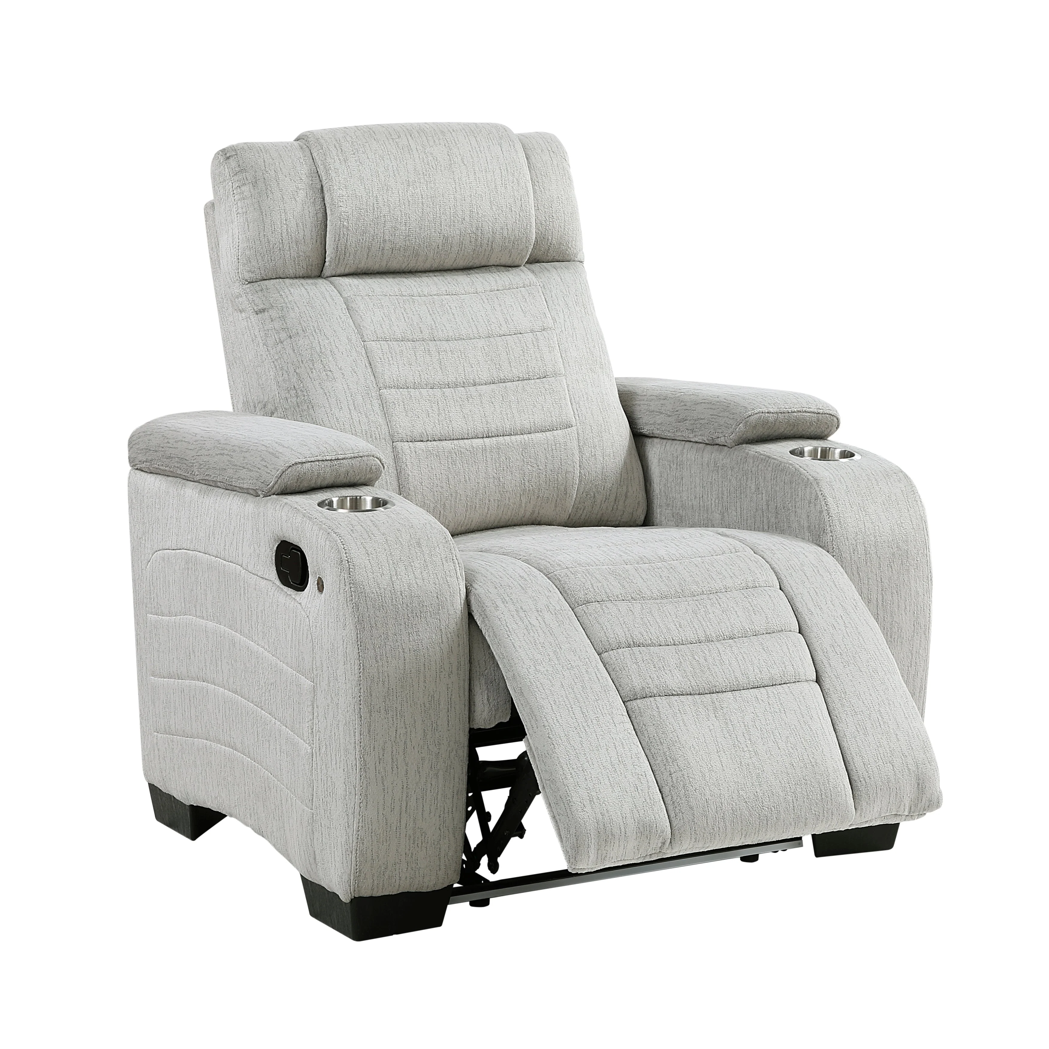 Ronan Light Gray Double Reclining Living Room Set - Image 25