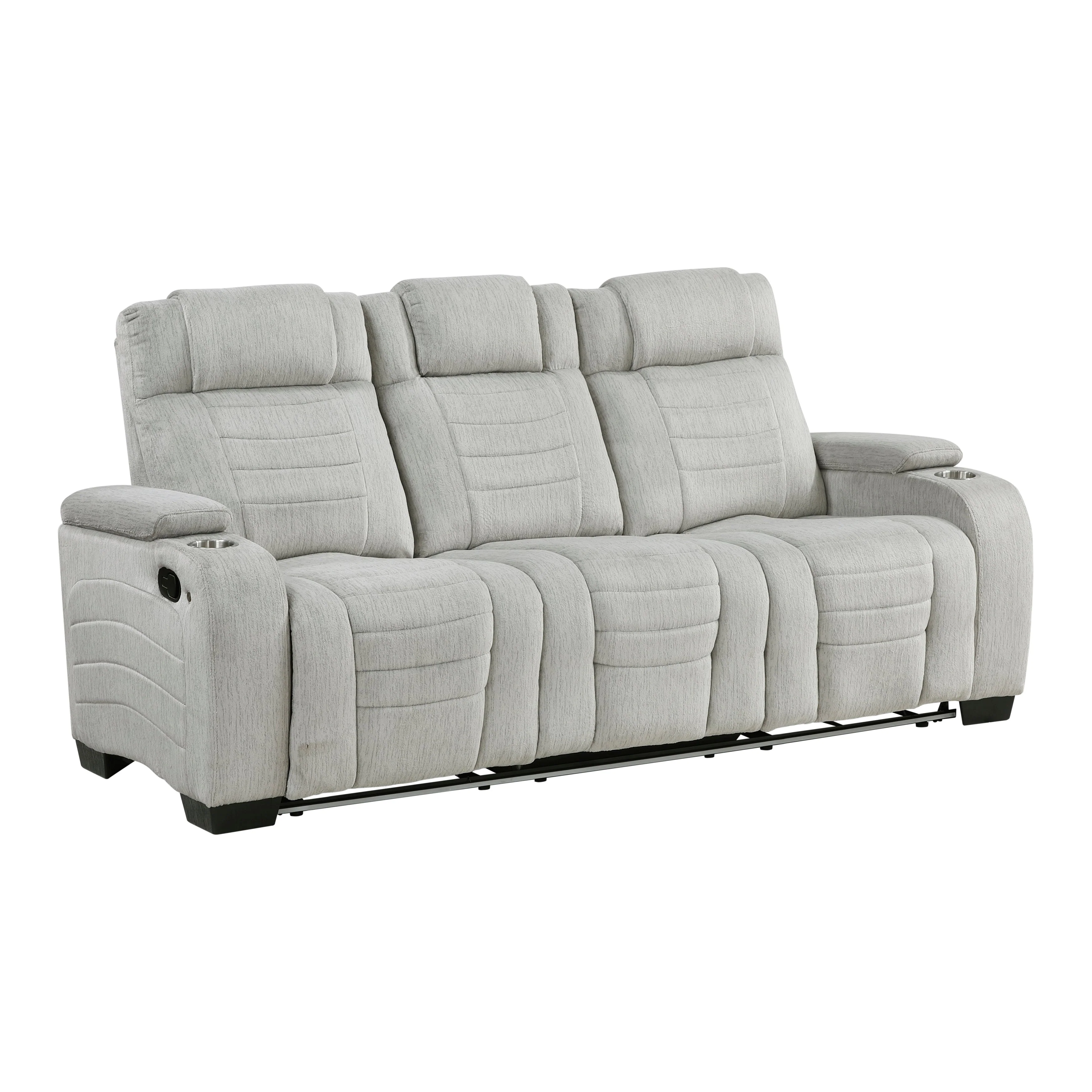 Ronan Light Gray Double Reclining Sofa