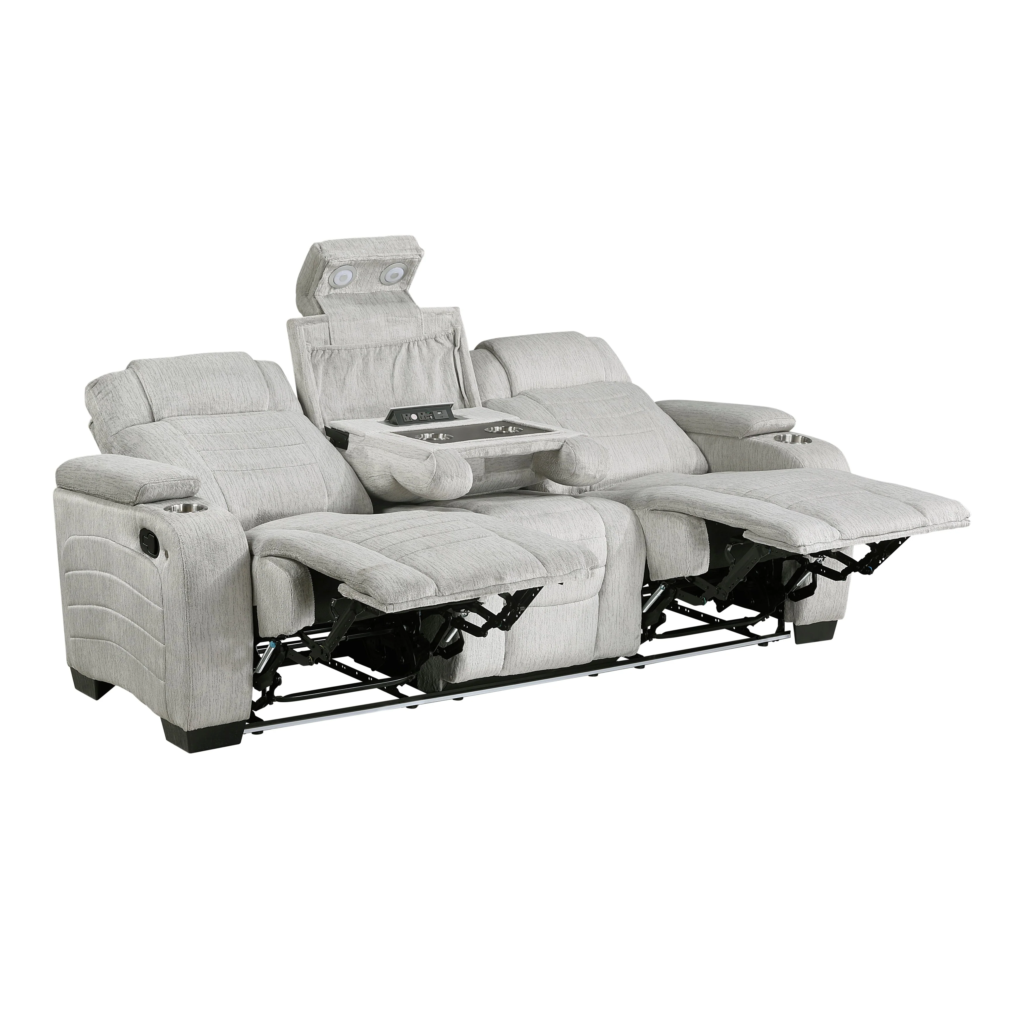 Ronan Light Gray Double Reclining Sofa - Image 18
