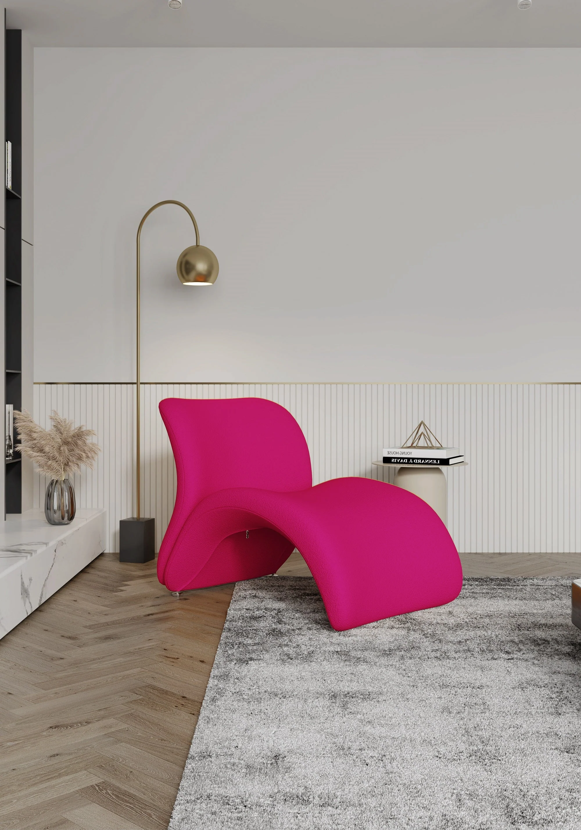 Rosebud Accent Chair in Fuchsia - Image 2