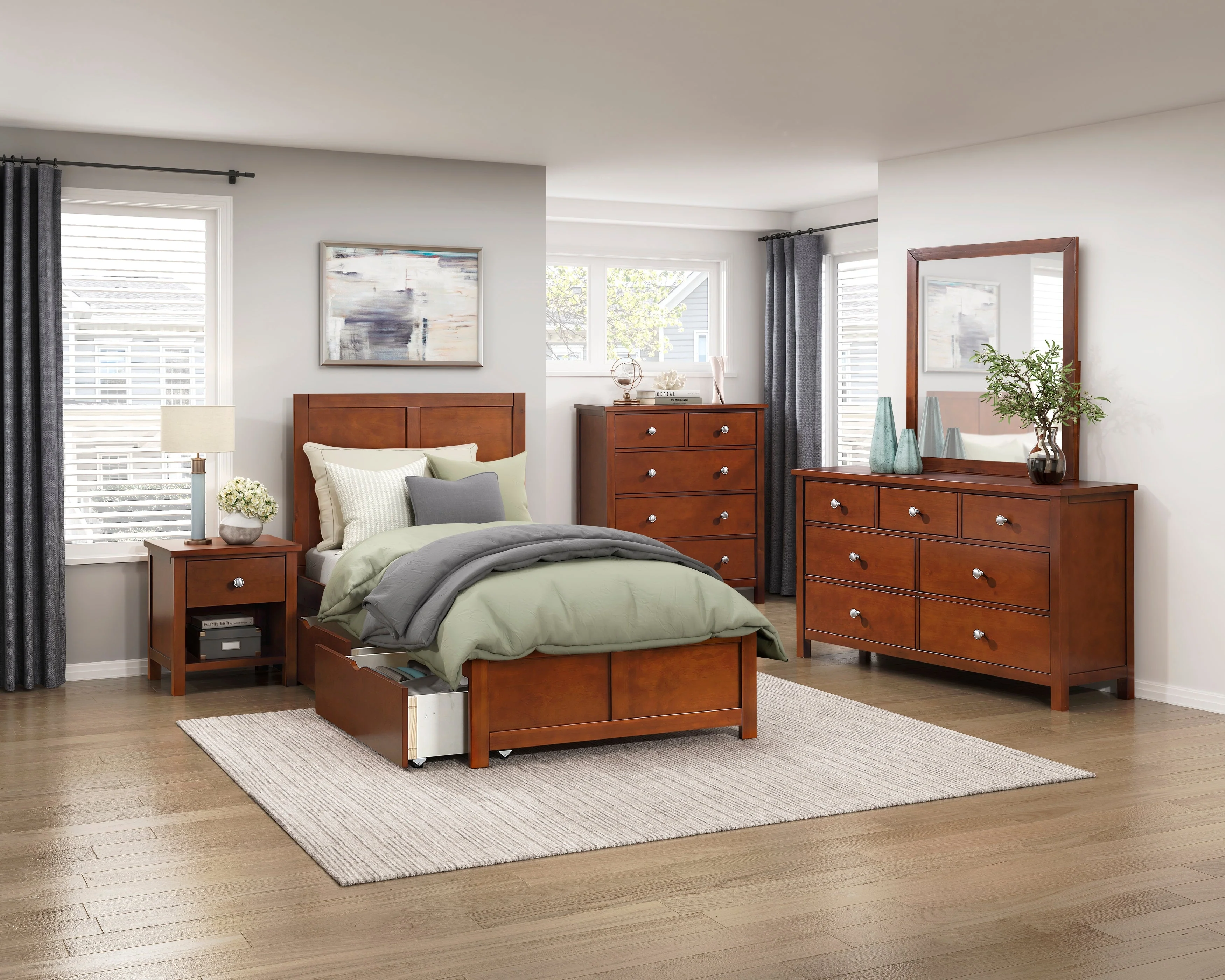 Rowe Dark Cherry Drawer Dresser - Image 7