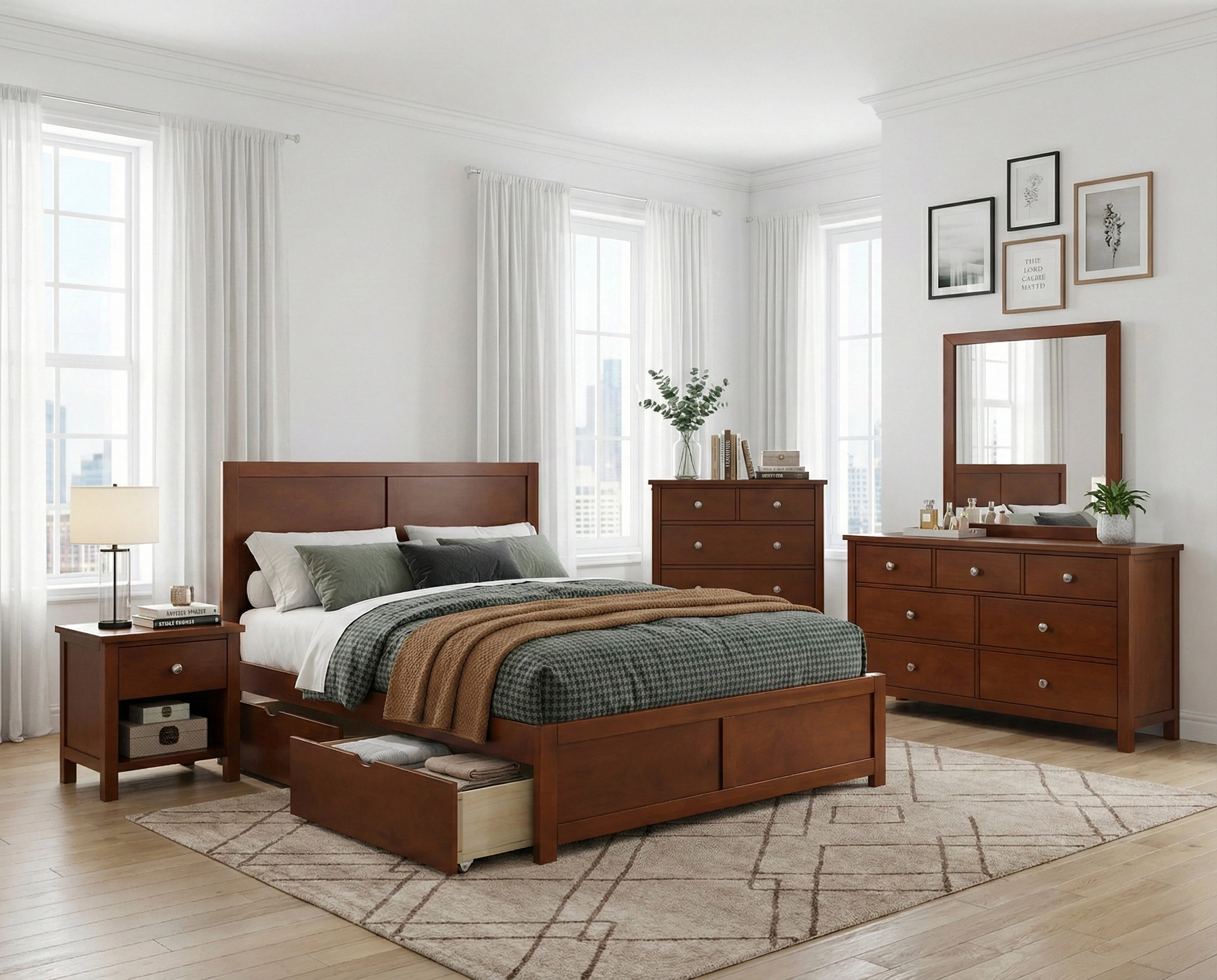 Rowe Dark Cherry Full Platform Bed - Image 39