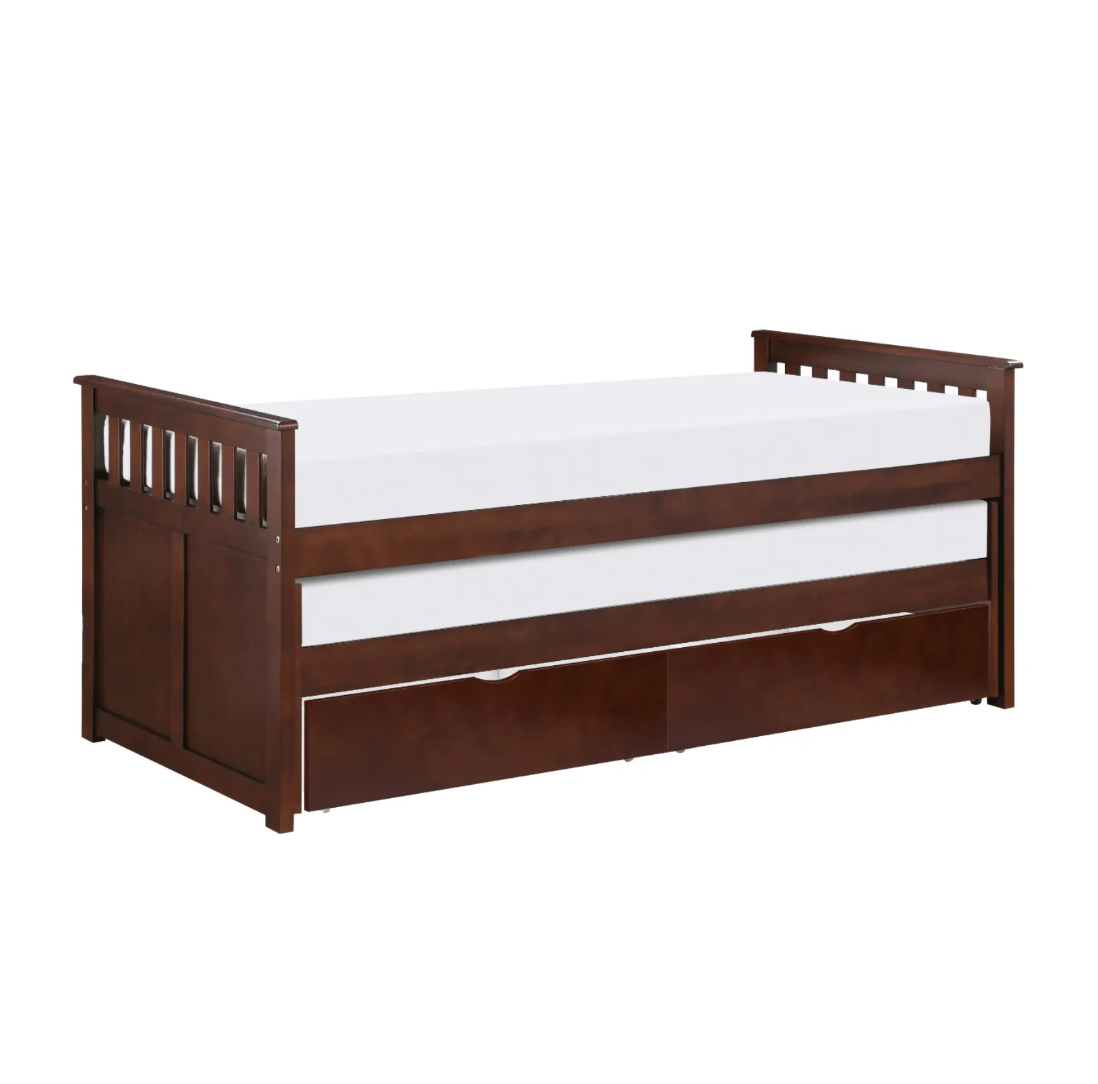 Rowe Dark Cherry Twin/Twin Bed with Storage Boxes - Image 4