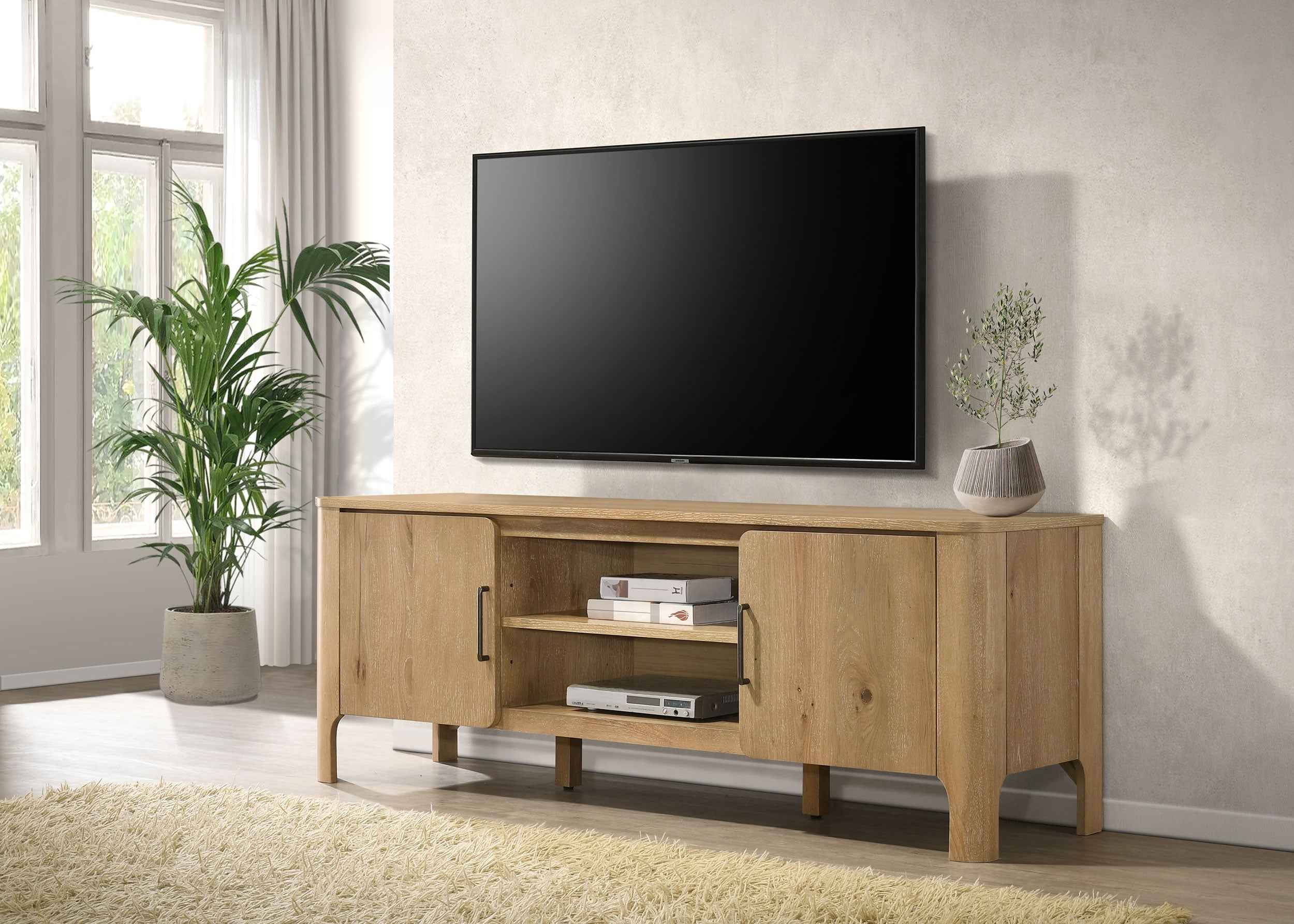 Rowe Light Oak 65-inch 2-door Wood TV Stand Media Console