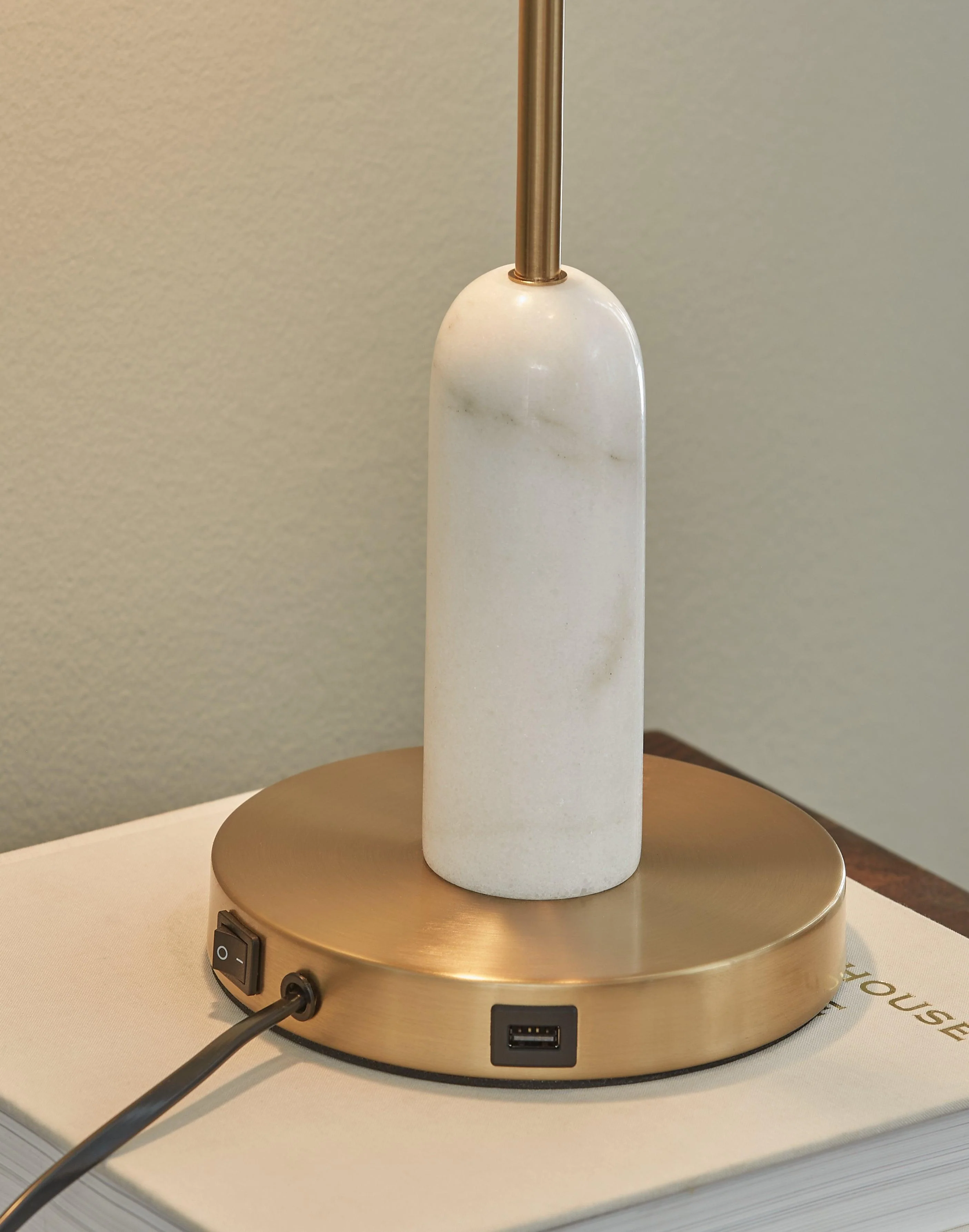 Rowleigh Gold Finish/White Desk Lamp - Image 3