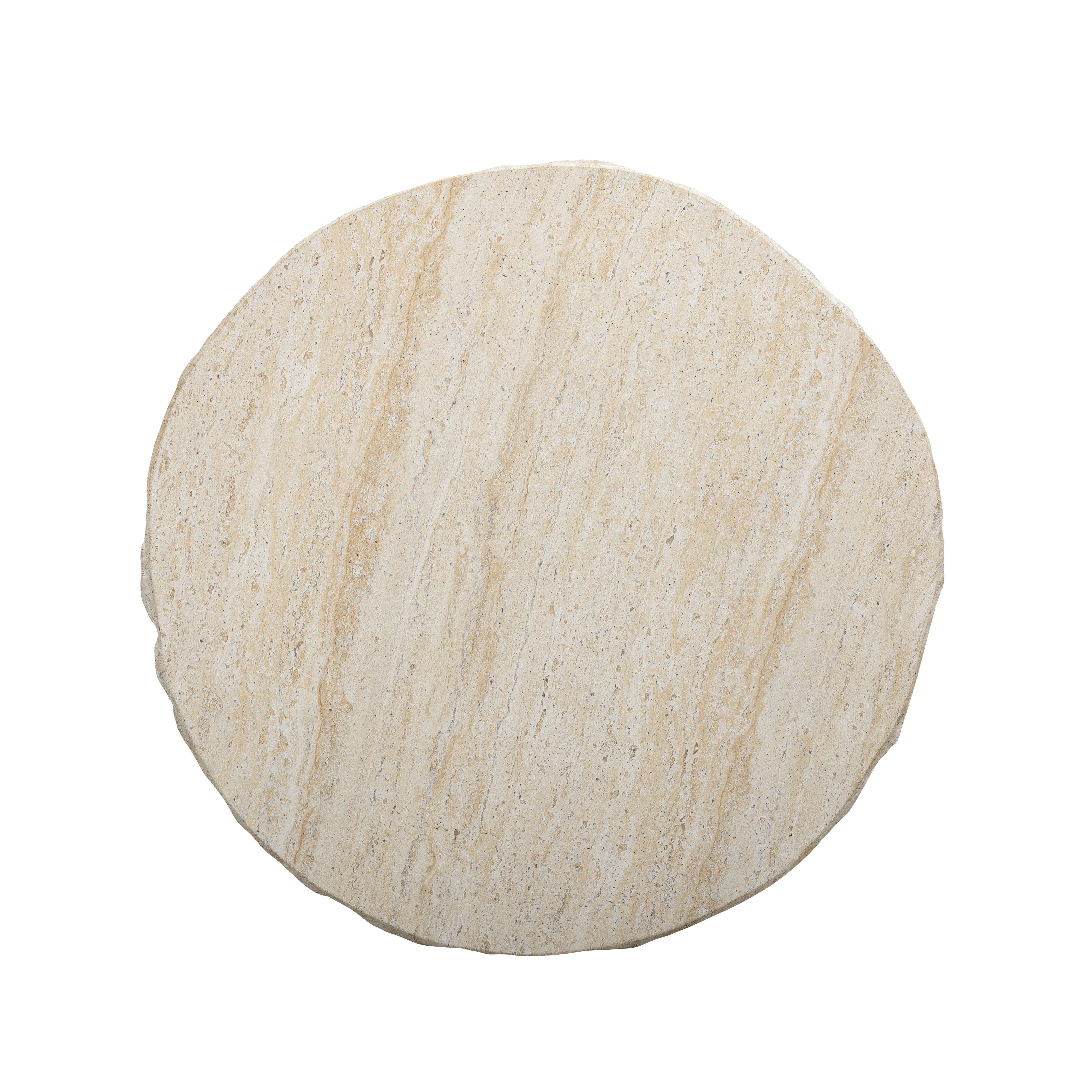 Roxanne Faux Travertine Indoor/Outdoor Concrete Side Table - Image 3
