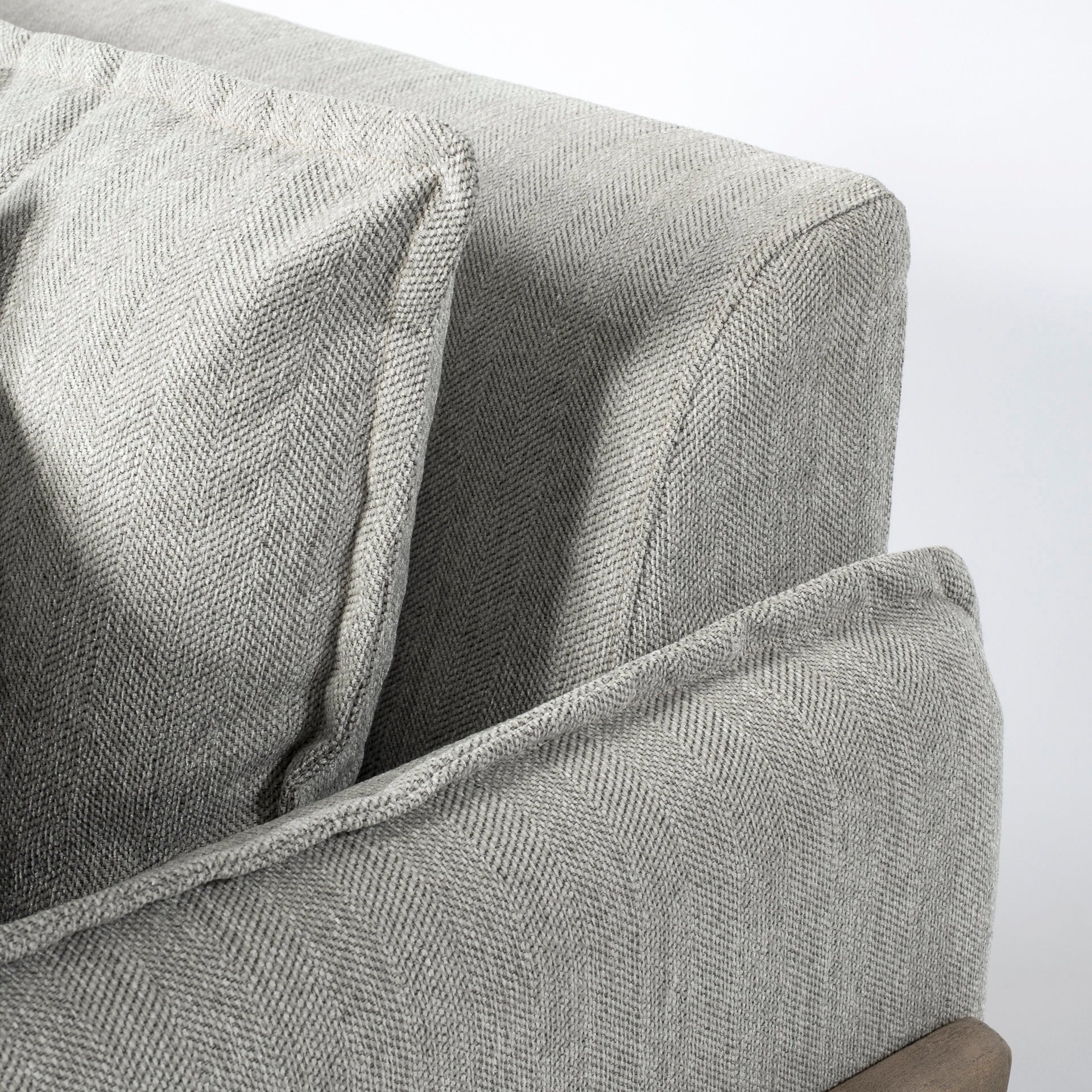 Roy I 84 Inch Frost Gray Upholstered Three Seater Sofa - Image 8