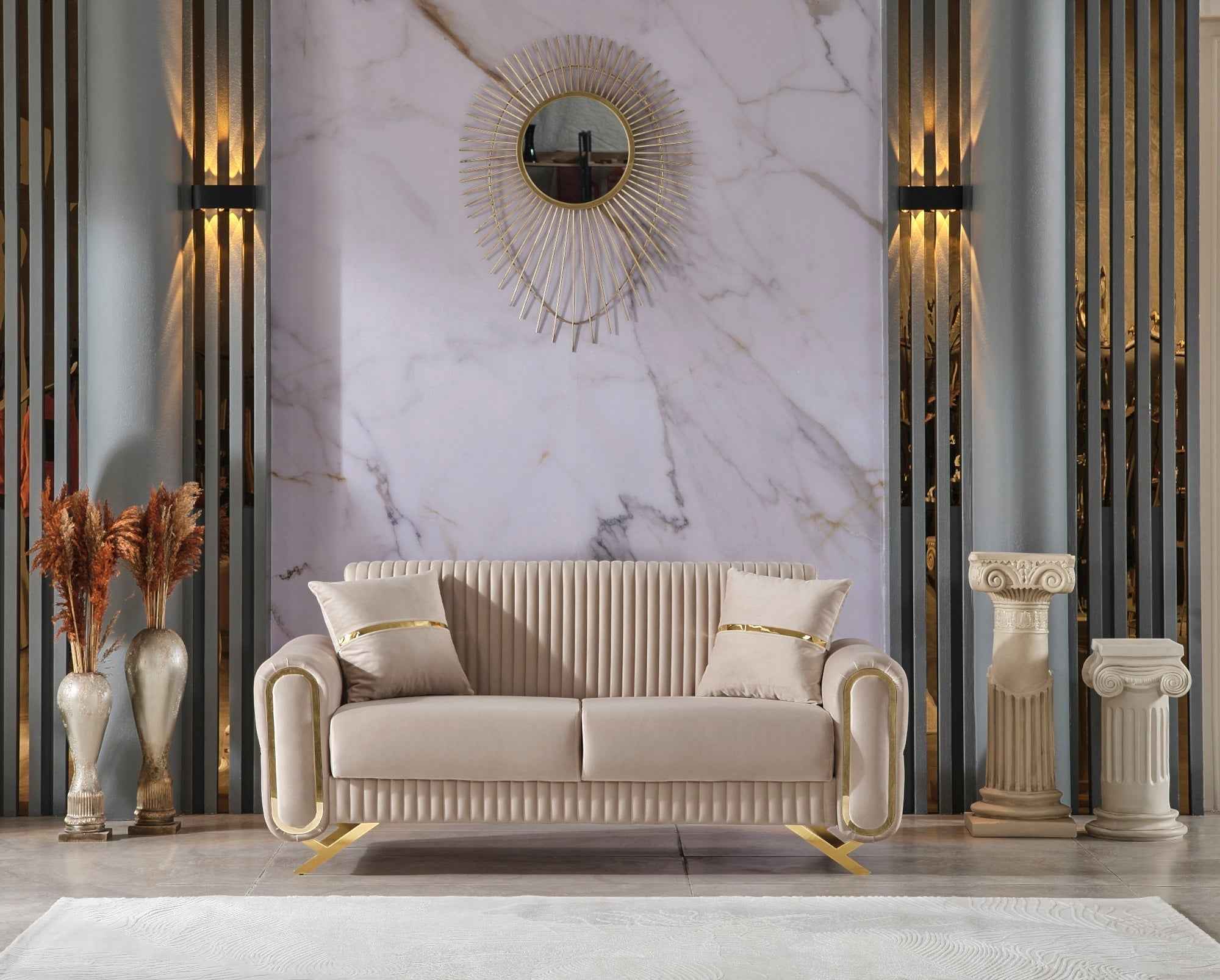 Royal Convertible Loveseat Beige - Image 3