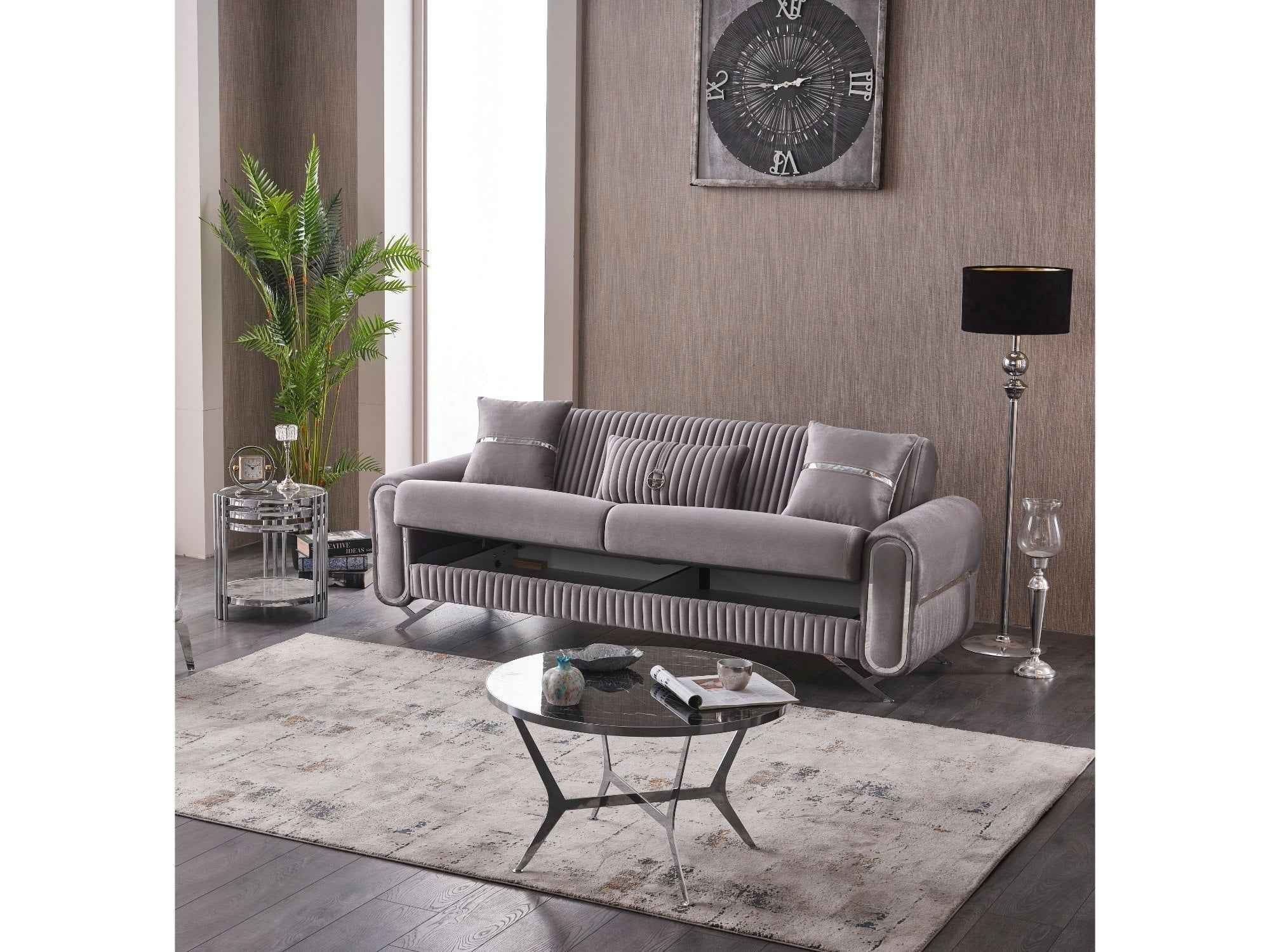 Royal Light Grey 3-pieces (Sofa & Loveseat & Chair) Living Room Set - Image 4