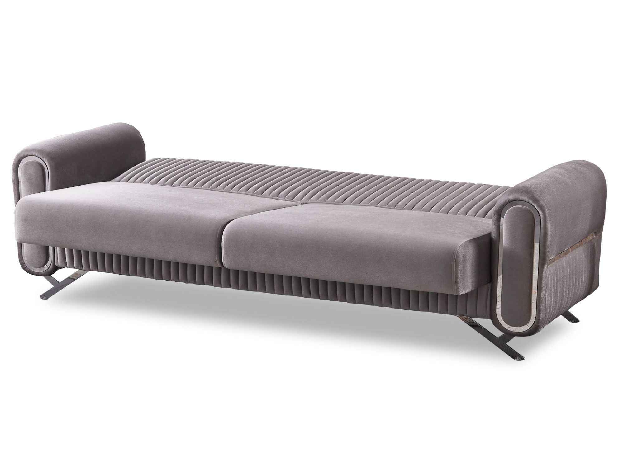 Royal Light Grey Convertible Loveseat - Image 3