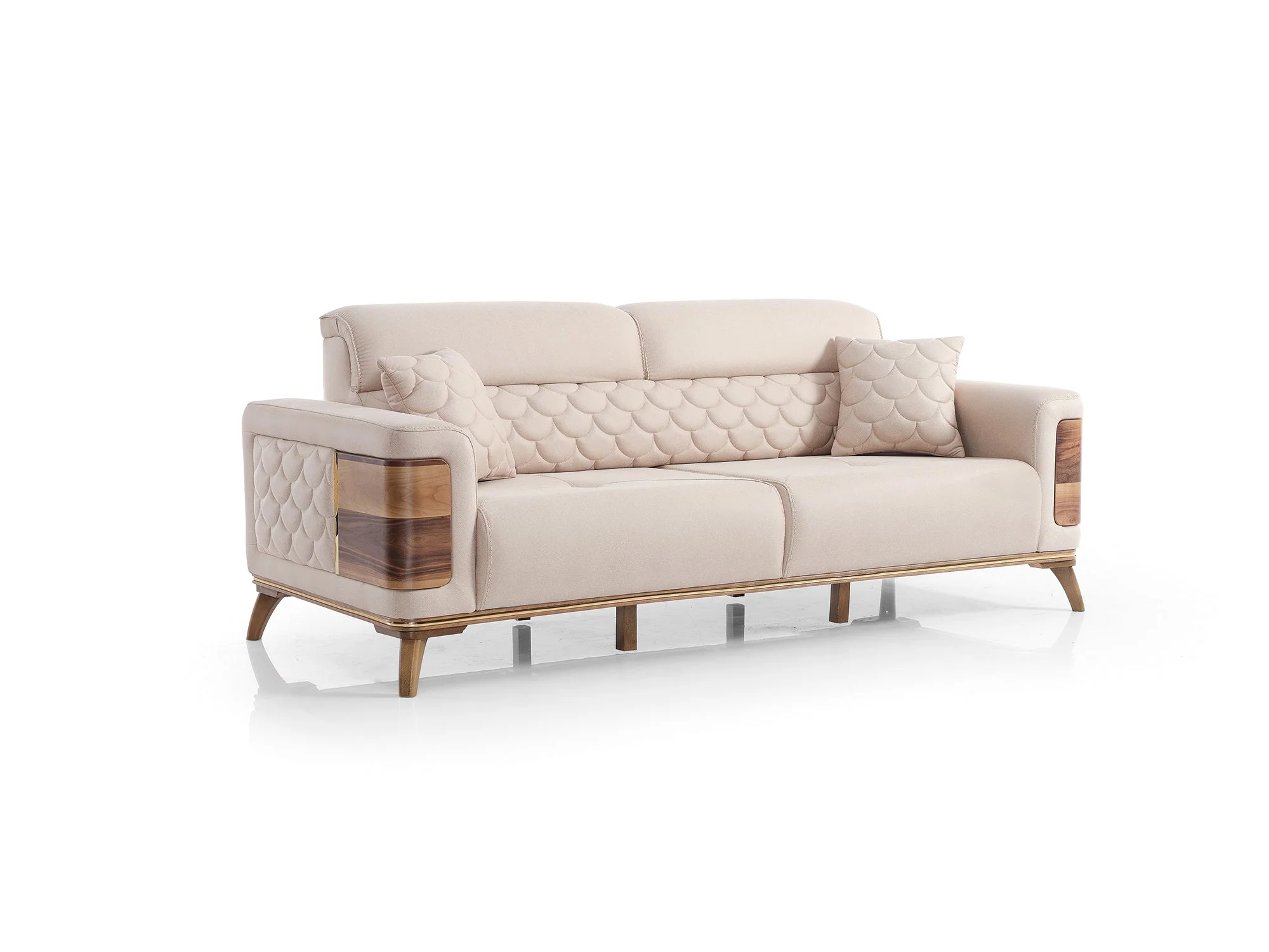 Ruby 3-pieces (Sofa & Loveseat & Chair) Livingroom Set Beige - Image 4