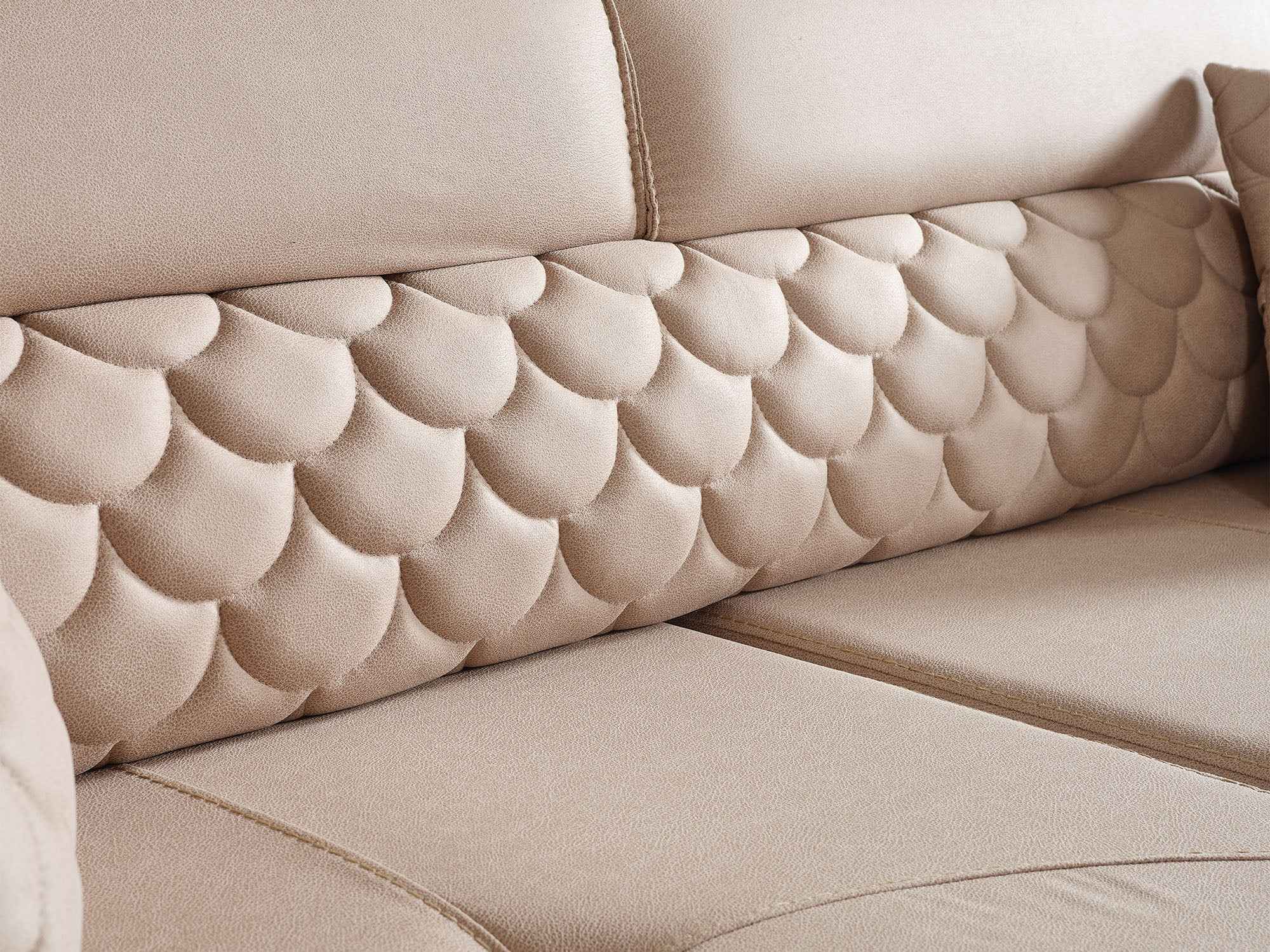 Ruby Beige Convertible Loveseat - Image 3
