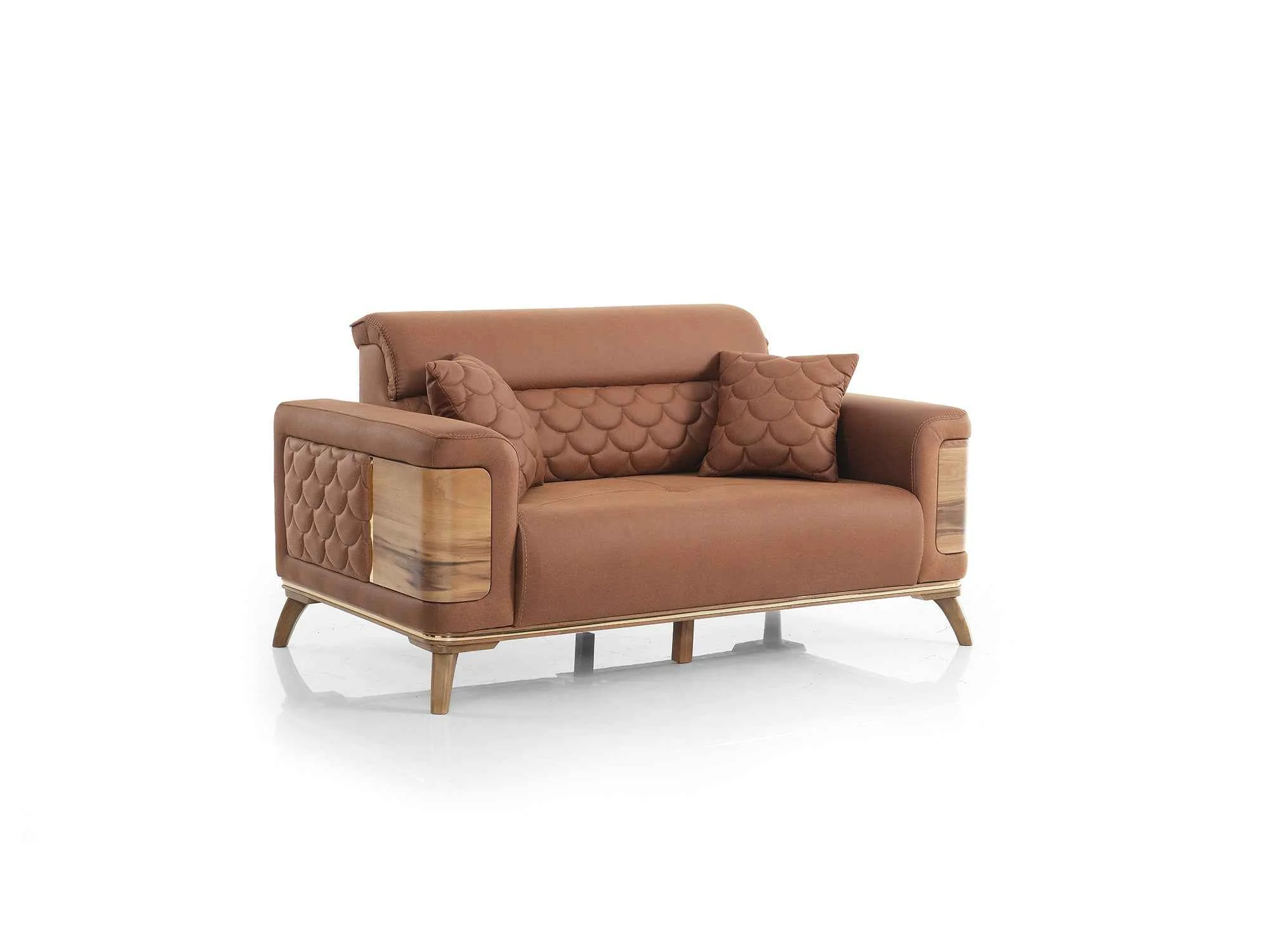 Ruby Brick Convertible Loveseat
