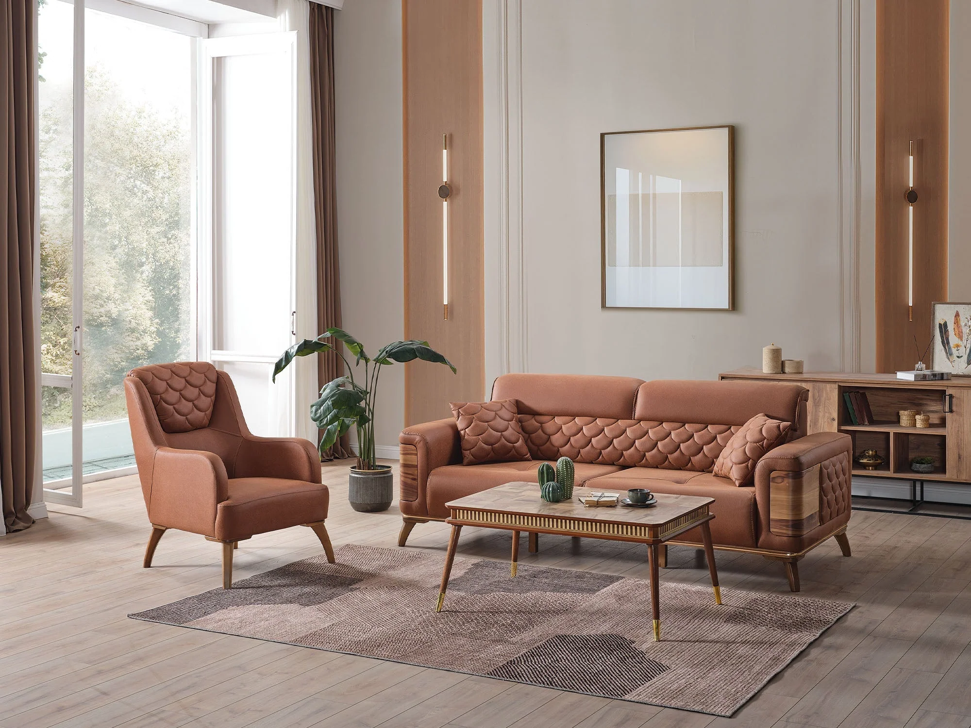 Ruby Brick Convertible Sofa - Image 7