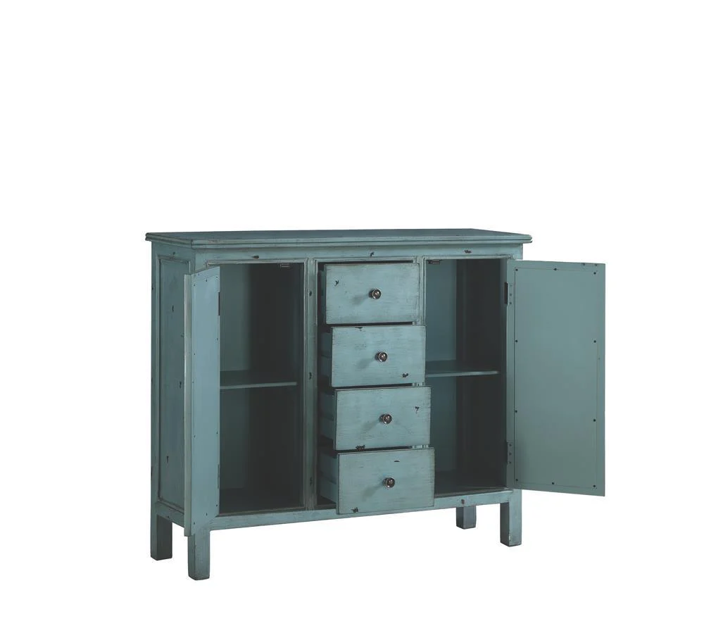 Rue Antique Blue 4-Drawer Accent Cabinet - Image 5