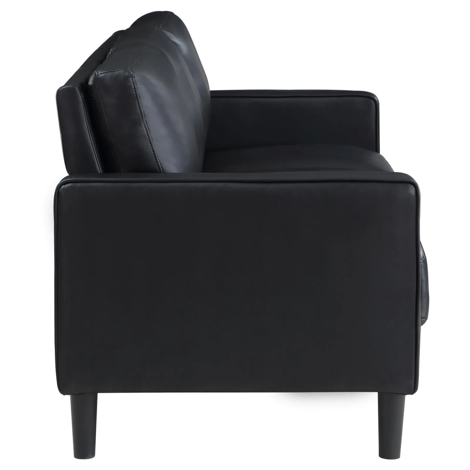 Ruth 3-piece Upholstered Track Arm Sofa Set Black - Image 6