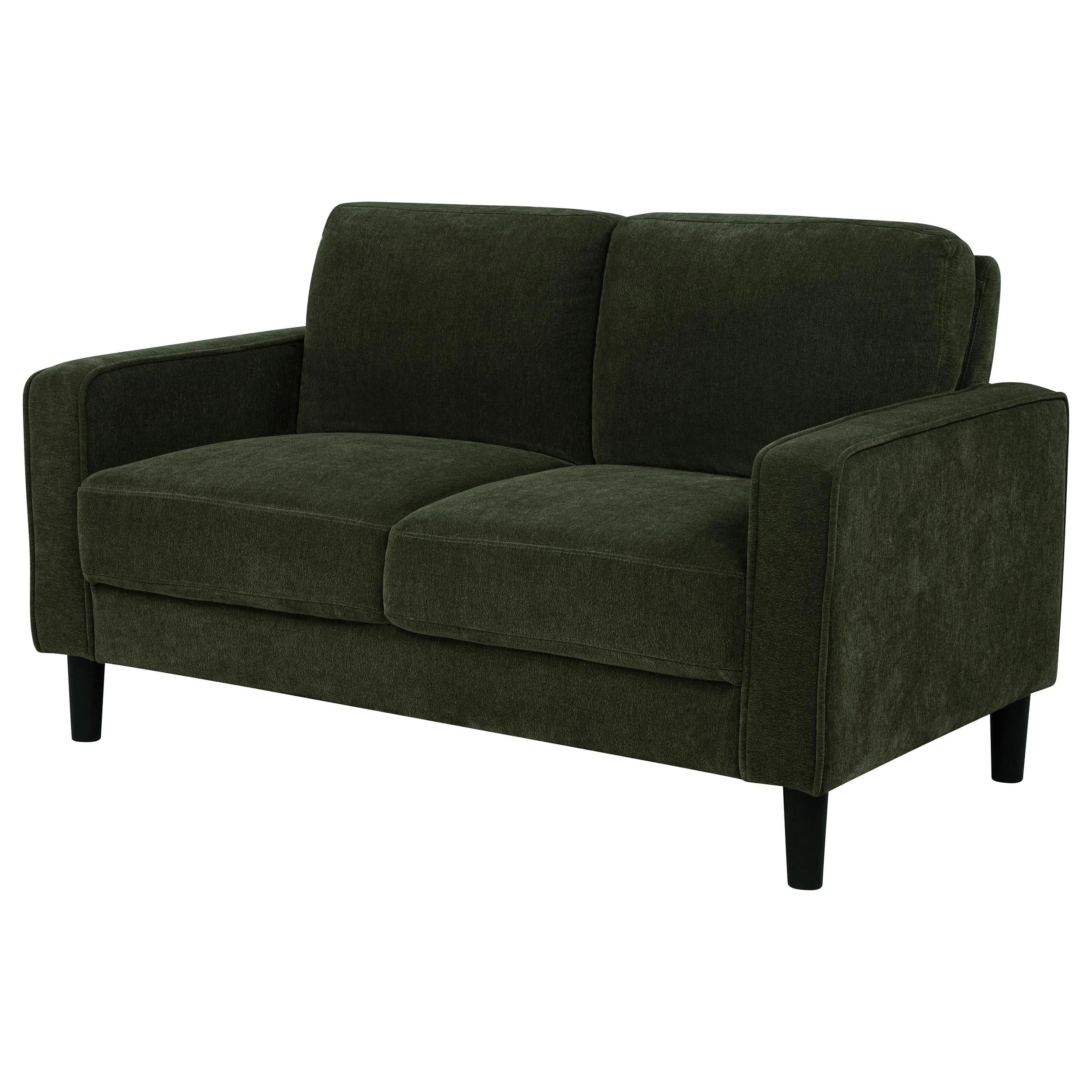 Ruth Matcha Green Fabric Upholstered Track Arm Loveseat - Image 3