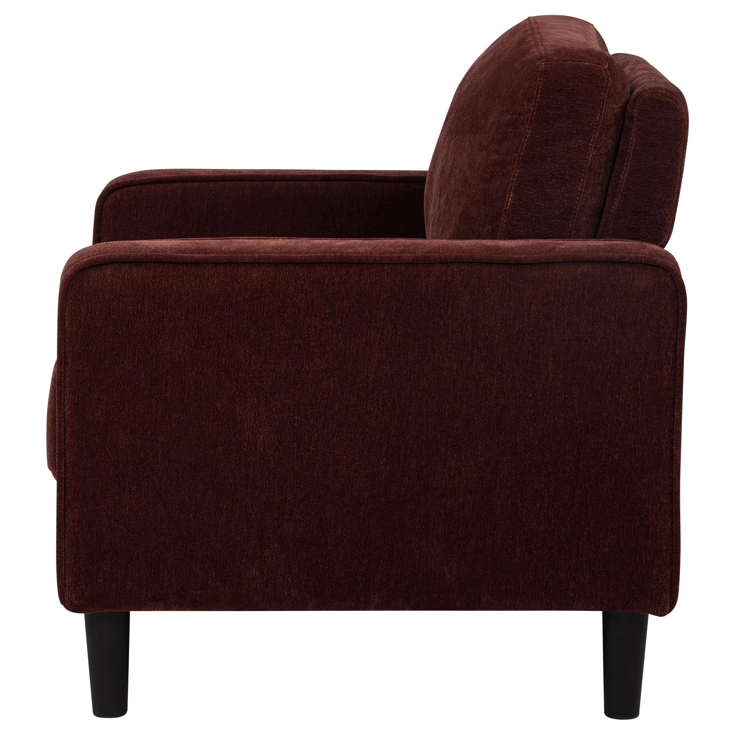 Ruth Rust Red Fabric Upholstered Track Arm Accent Chair - Image 4