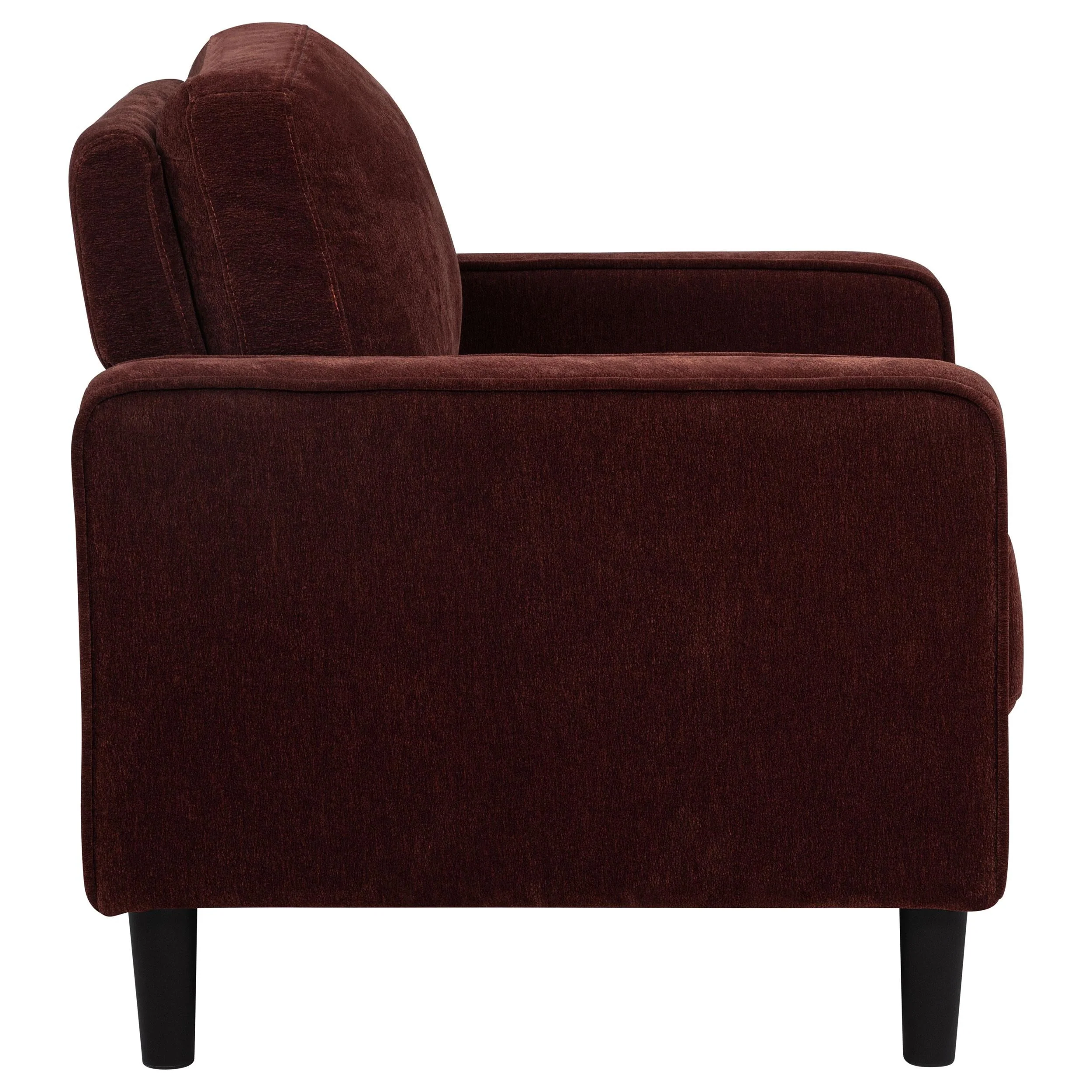 Ruth Rust Red Fabric Upholstered Track Arm Accent Chair - Image 6