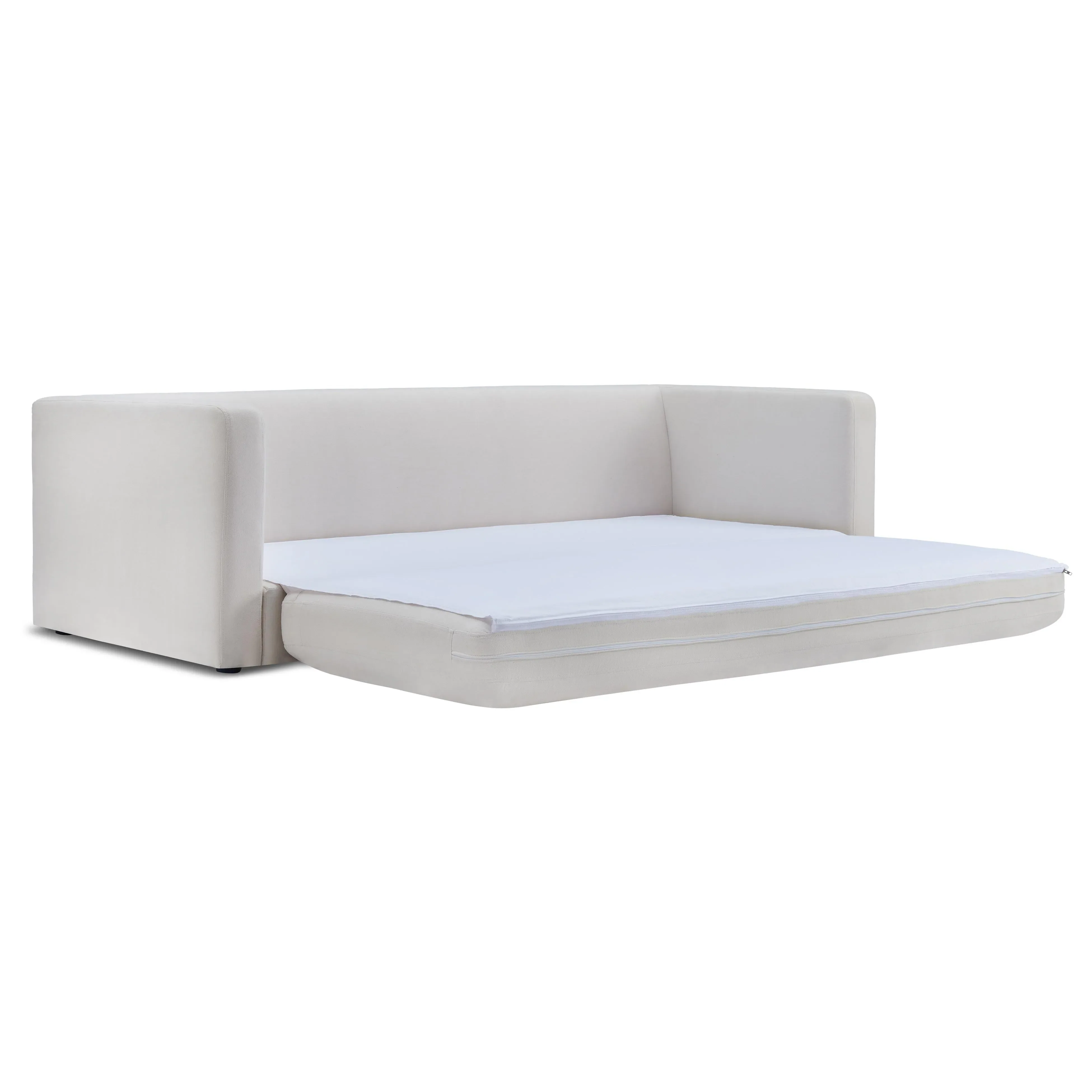 Ryan 91" Cream Upcycled Performance Linen Sofa Bed - Image 7