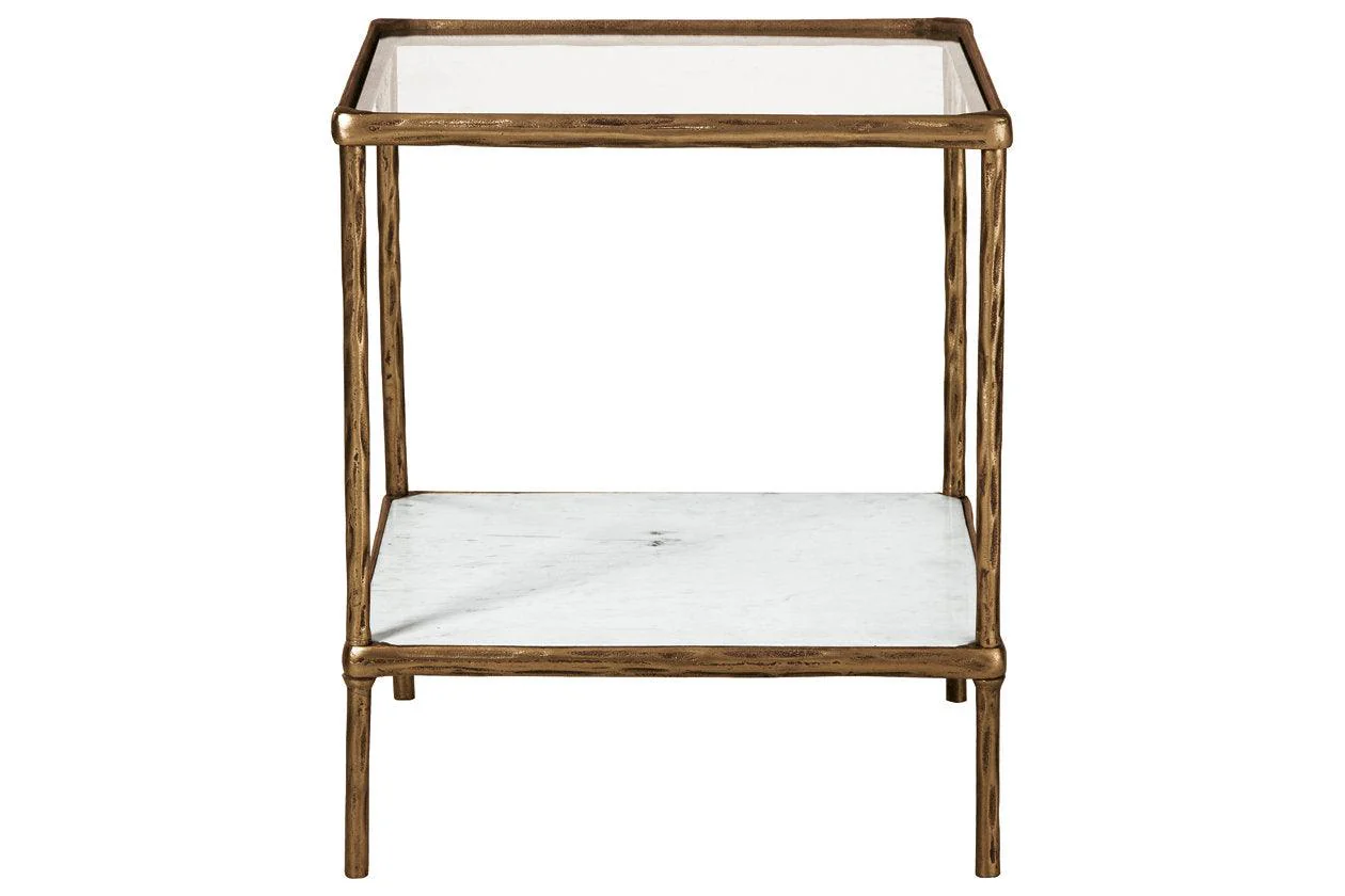 Ryandale Antique Brass Finish Accent Table - Image 2