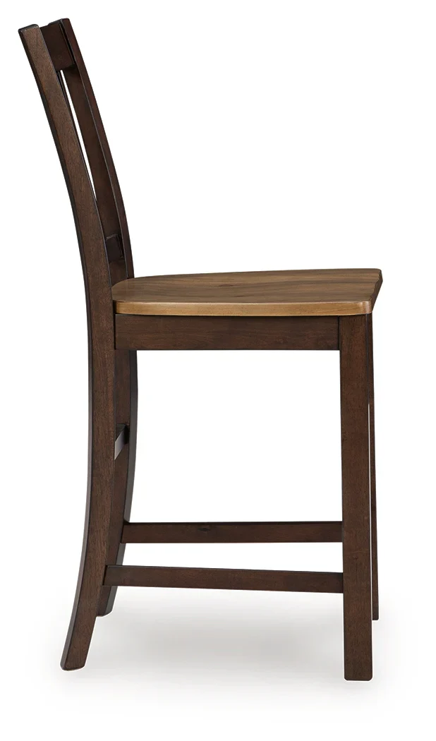 Rylandeen Light Brown/Dark Brown Counter Height Dining Table and 4 Barstools and Bench - Image 10
