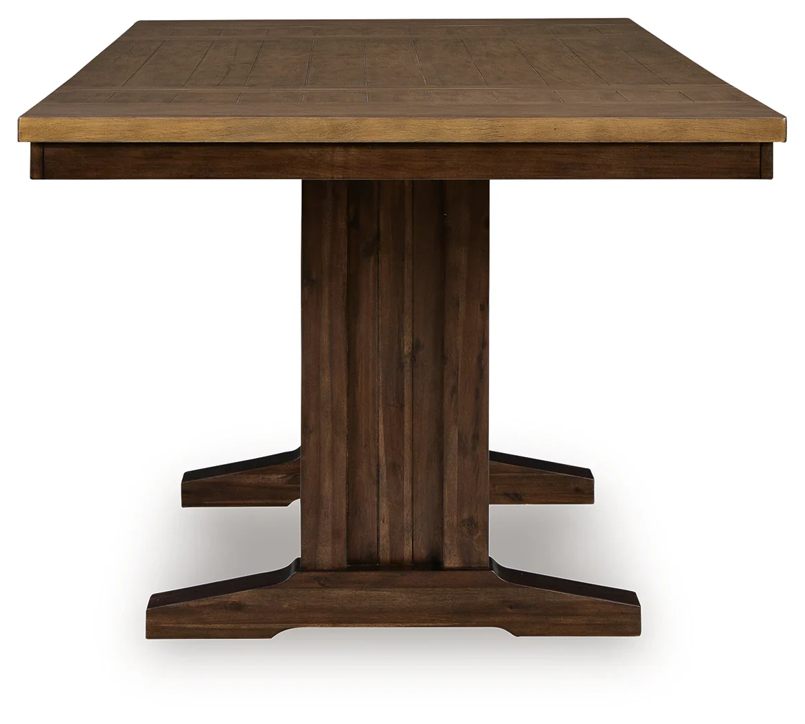 Rylandeen Light Brown/Dark Brown Counter Height Dining Table and 6 Barstools - Image 4