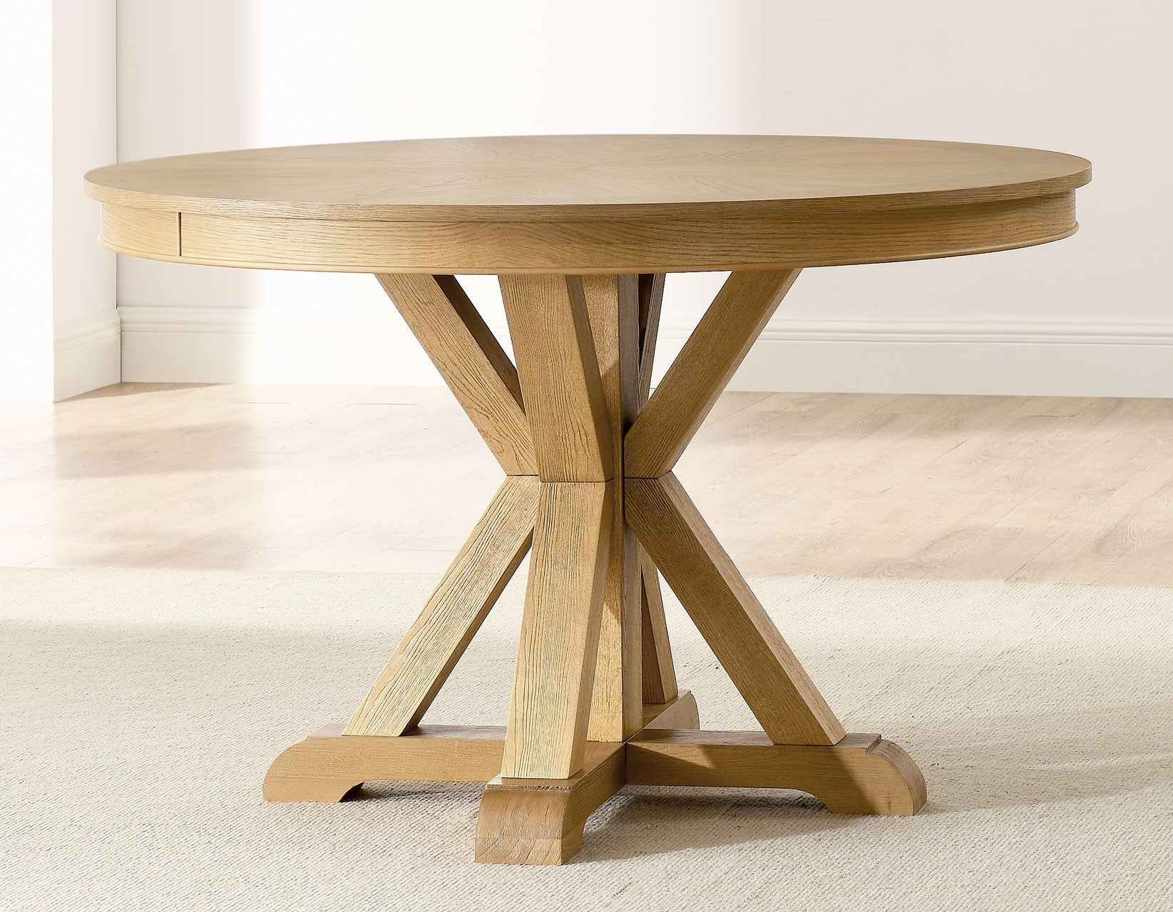 Rylie 48-inch Round Dining Table with Folding Game Top, Natural Finish - Image 2