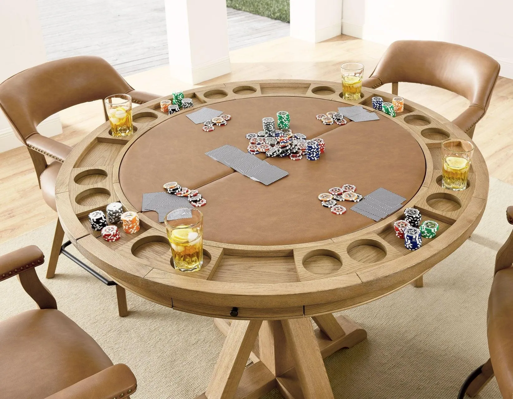 Rylie 6-Piece Counter Game Dining Set, Natural Finish - Image 8