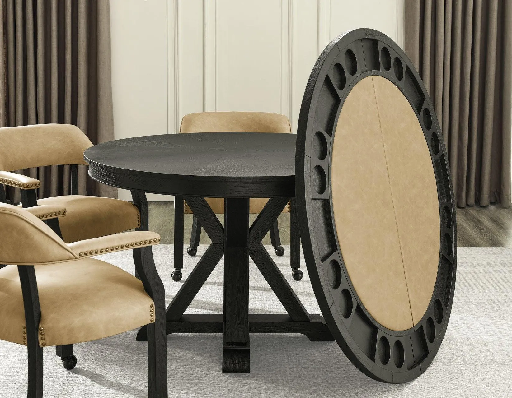 Rylie 6-Piece Game Dining Set, Black Finish - Image 14