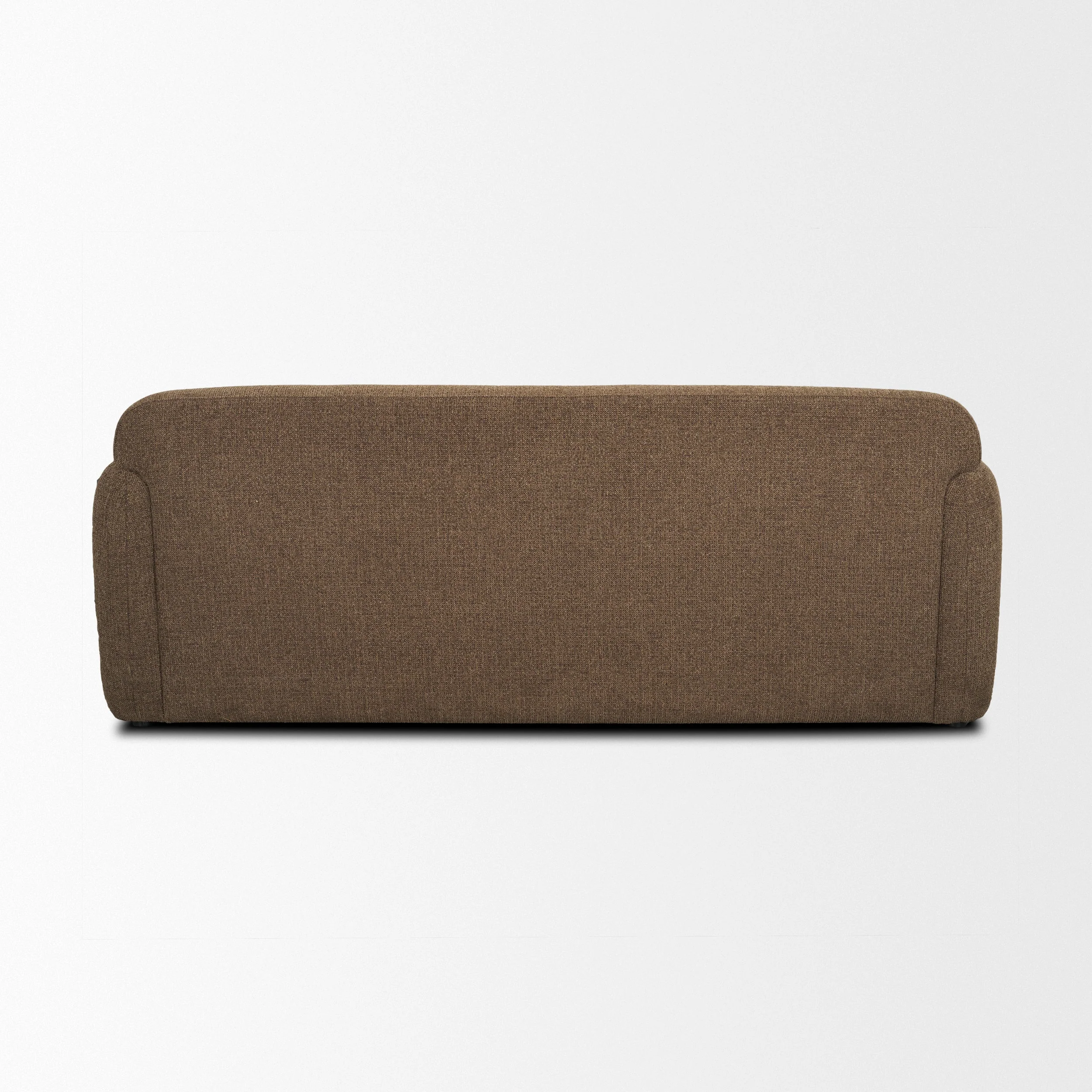 Saga 3-Seater Sofa with Brown Plush Fabric In Brown - Image 4