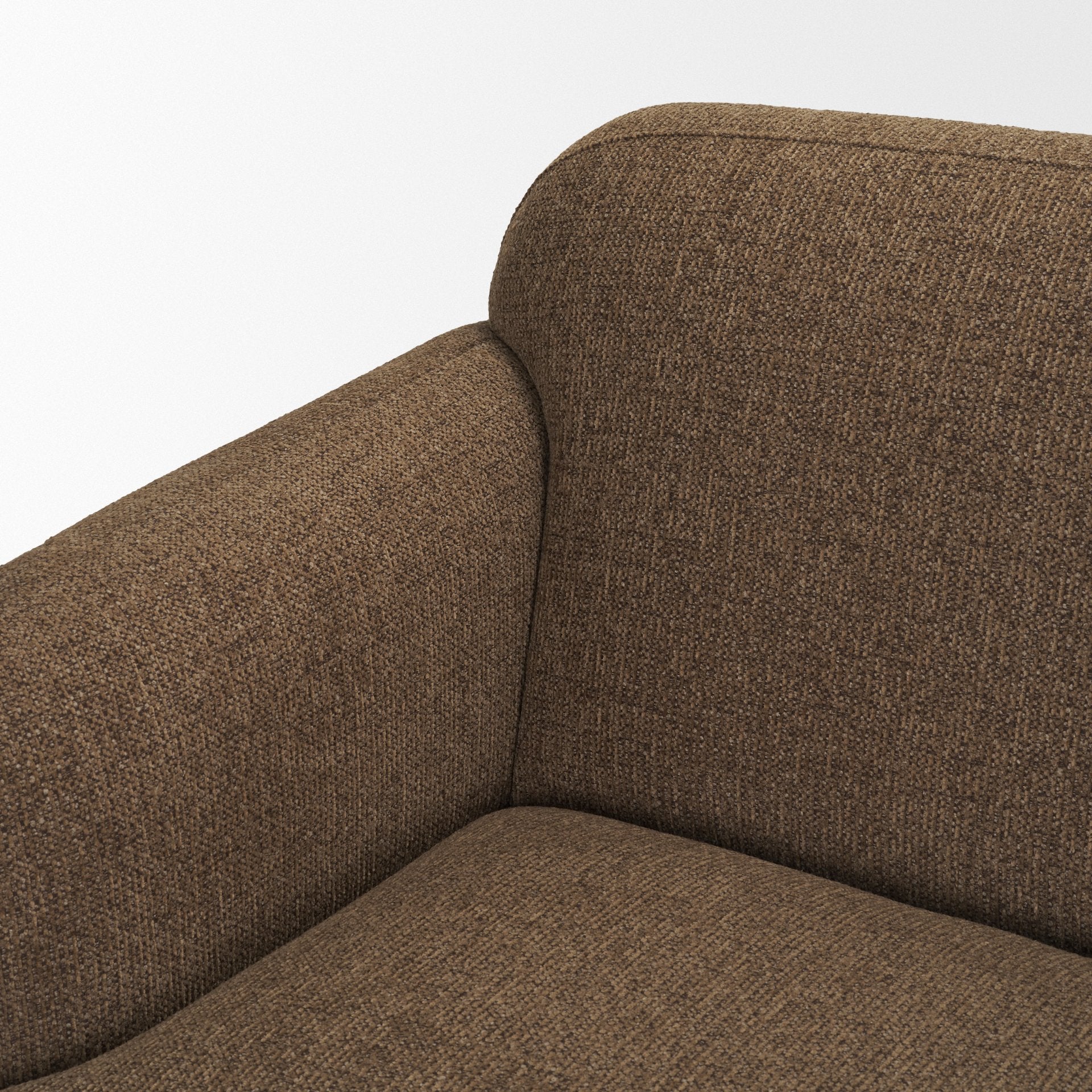 Saga 3-Seater Sofa with Brown Plush Fabric In Brown - Image 6
