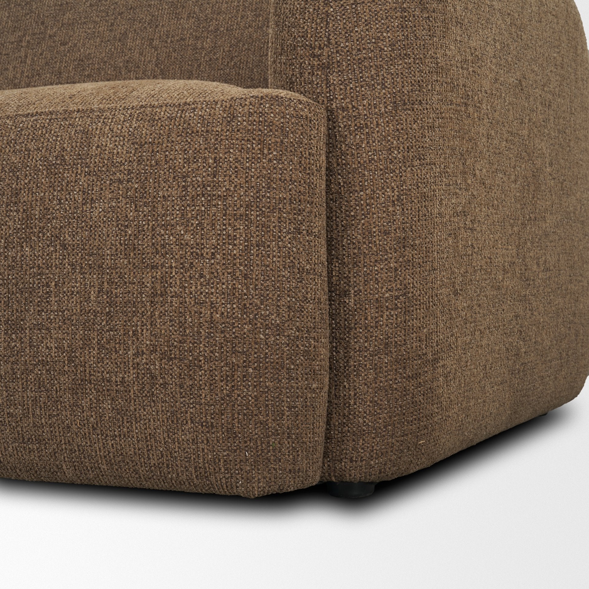 Saga 3-Seater Sofa with Brown Plush Fabric In Brown - Image 8