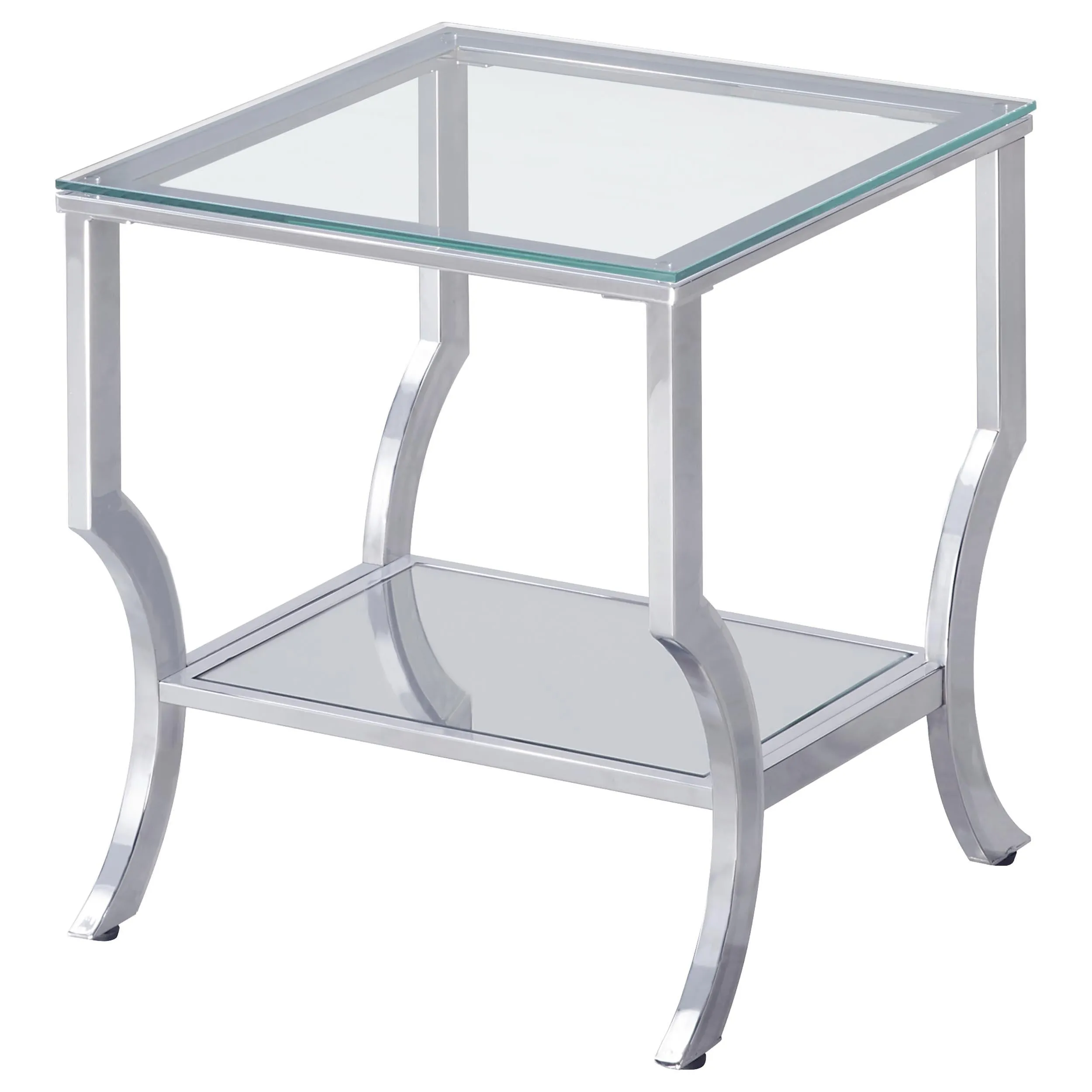 Saide Chrome 3-Piece Glass Top Coffee and End Table Set - Image 3