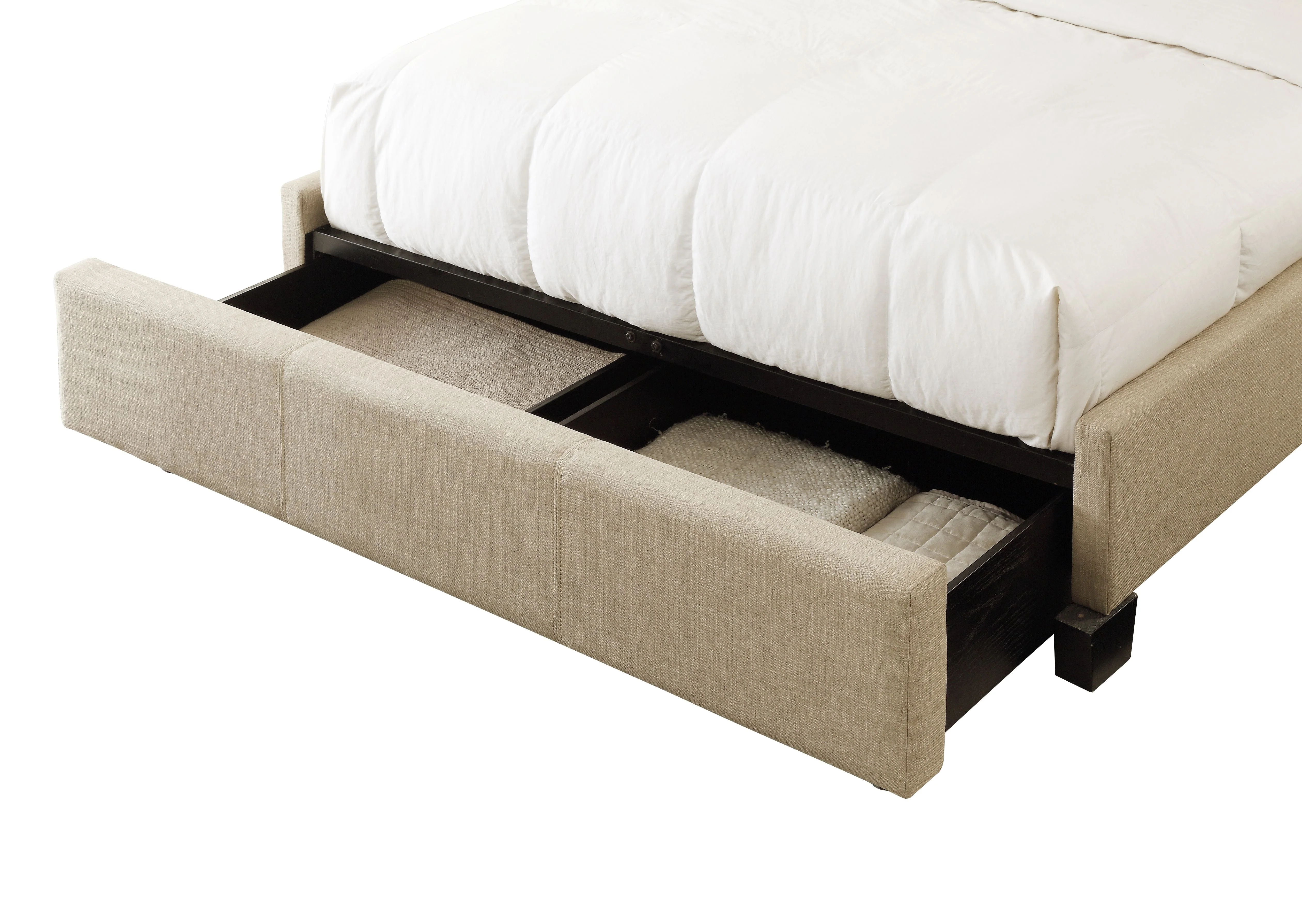 Saint Pierre Upholstered Platform Storage Bed in Toast Linen - Image 7