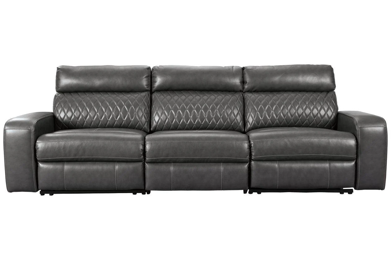 Samperstone Gray 3-Piece Power Reclining Sofa