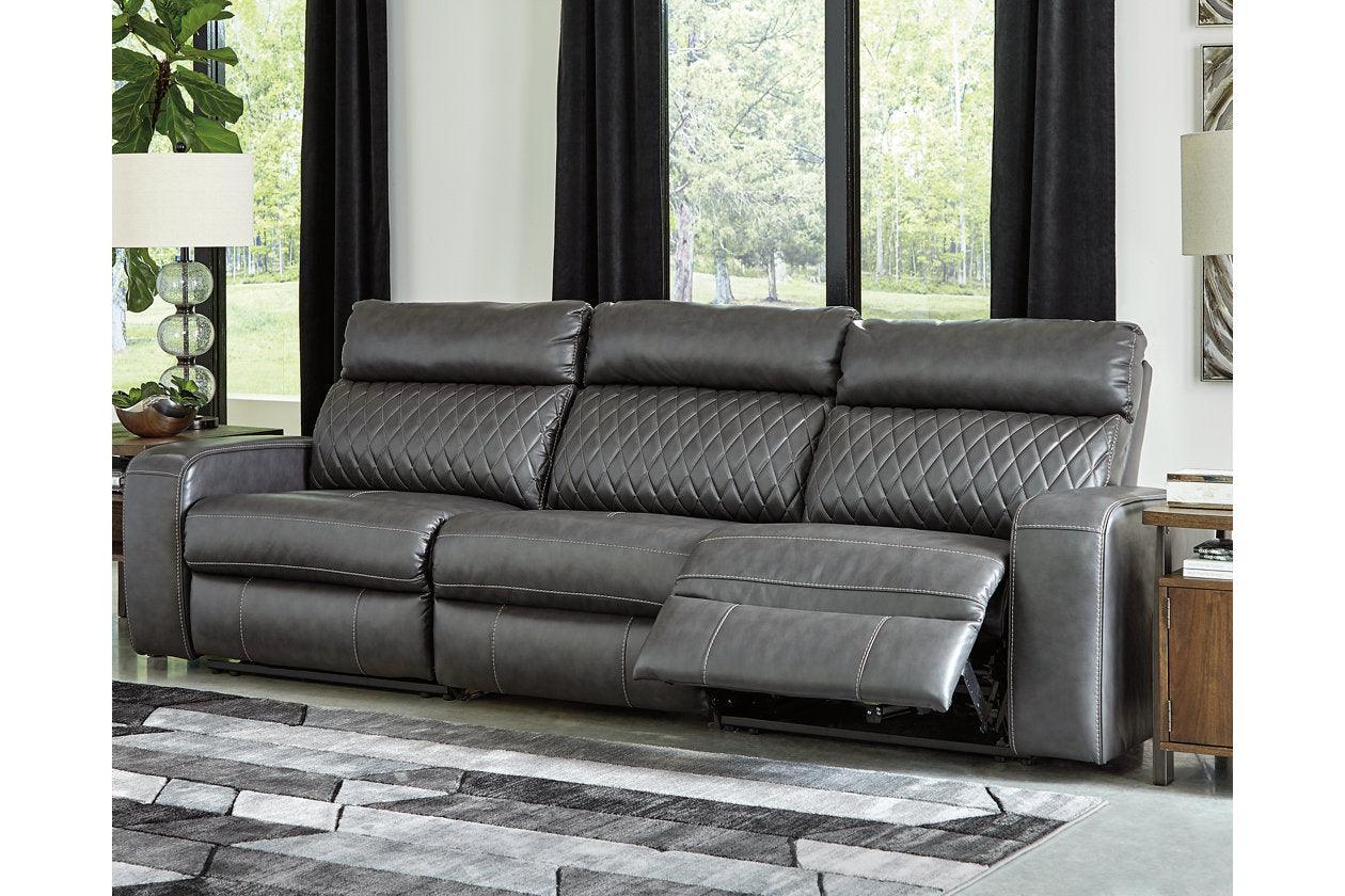 Samperstone Gray 3-Piece Power Reclining Sofa - Image 2