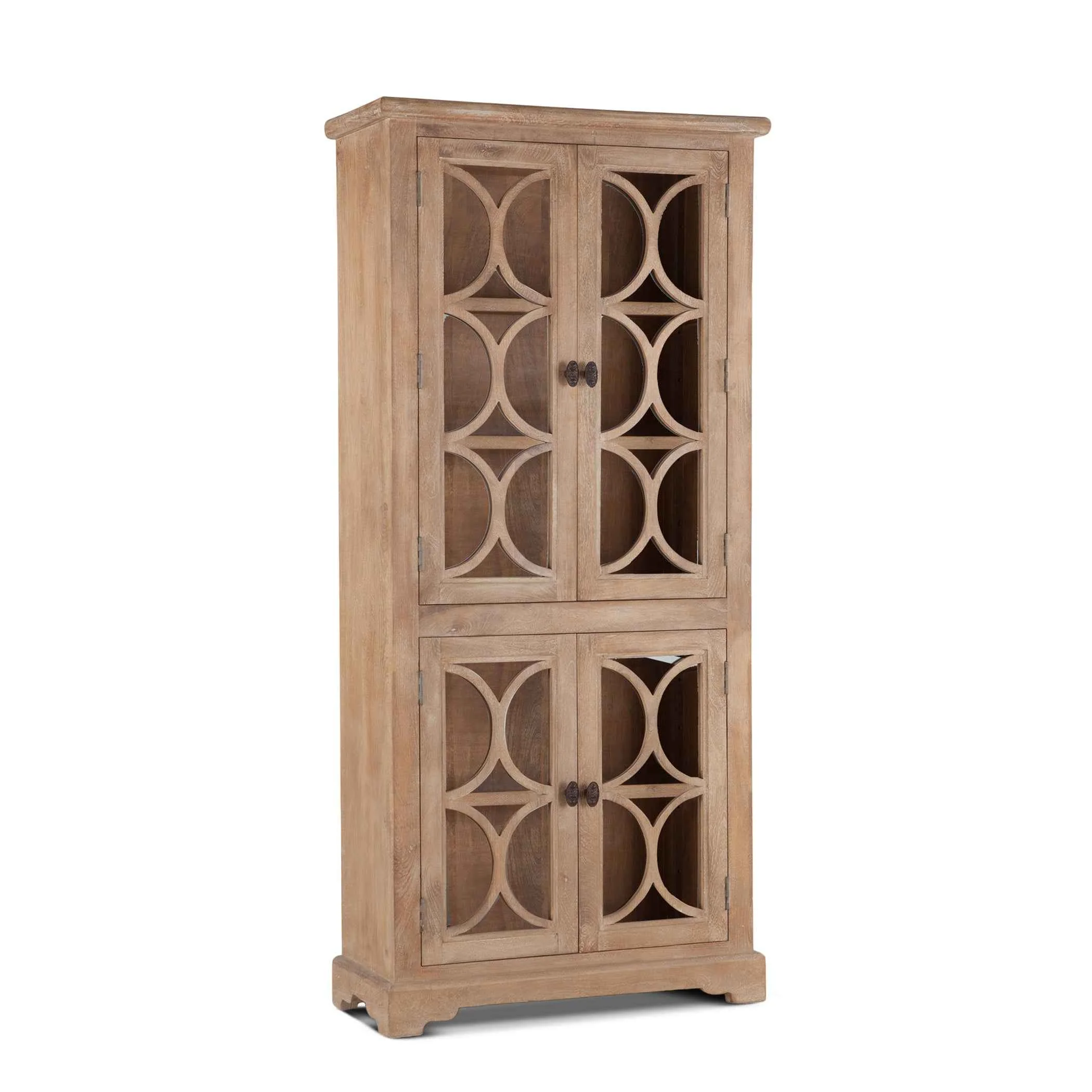 San Rafael 38" Tall Glass Cabinet in Antique Oak - Image 2