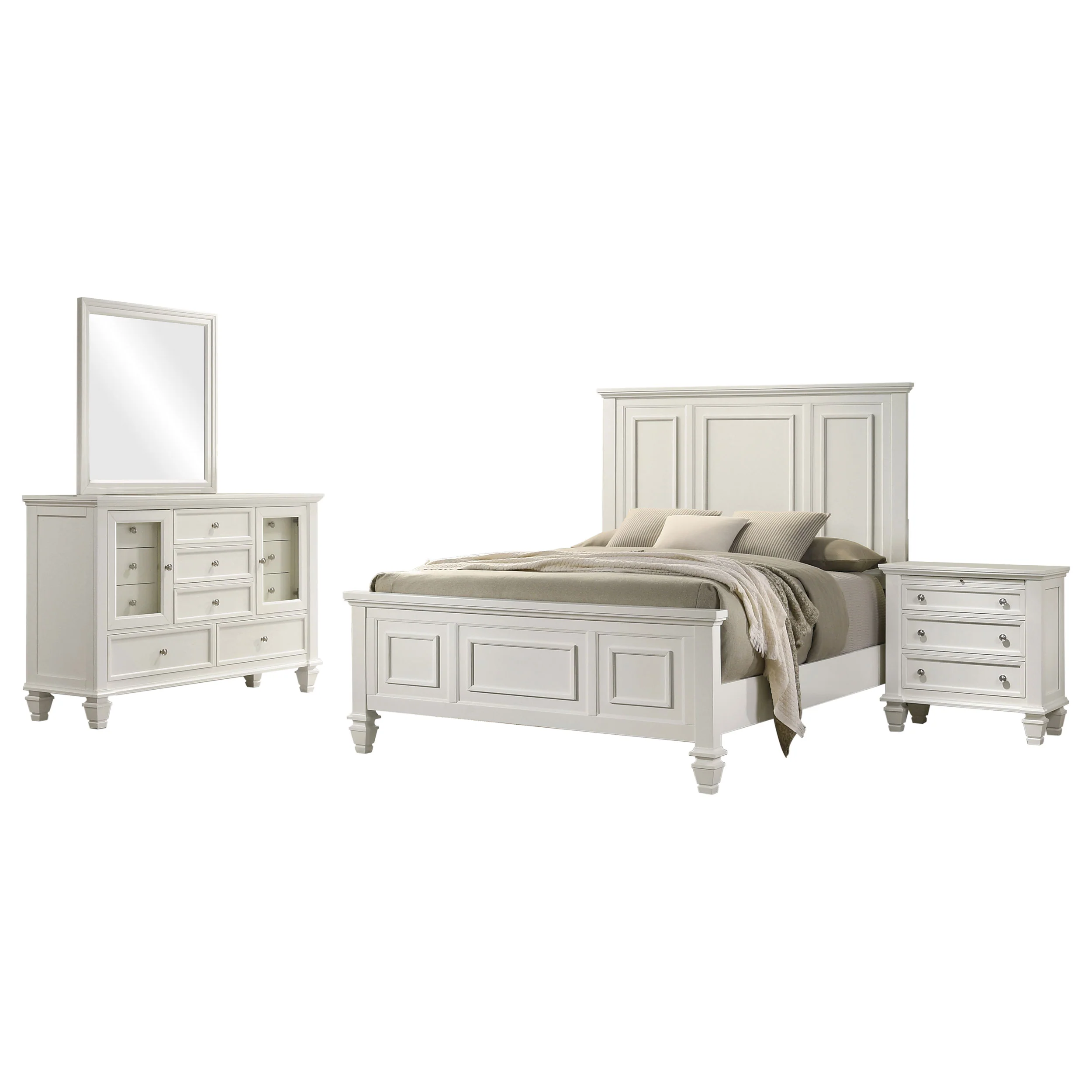 Sandy Beach 4-Piece Queen Bedroom Set with High Headboard - Image 2