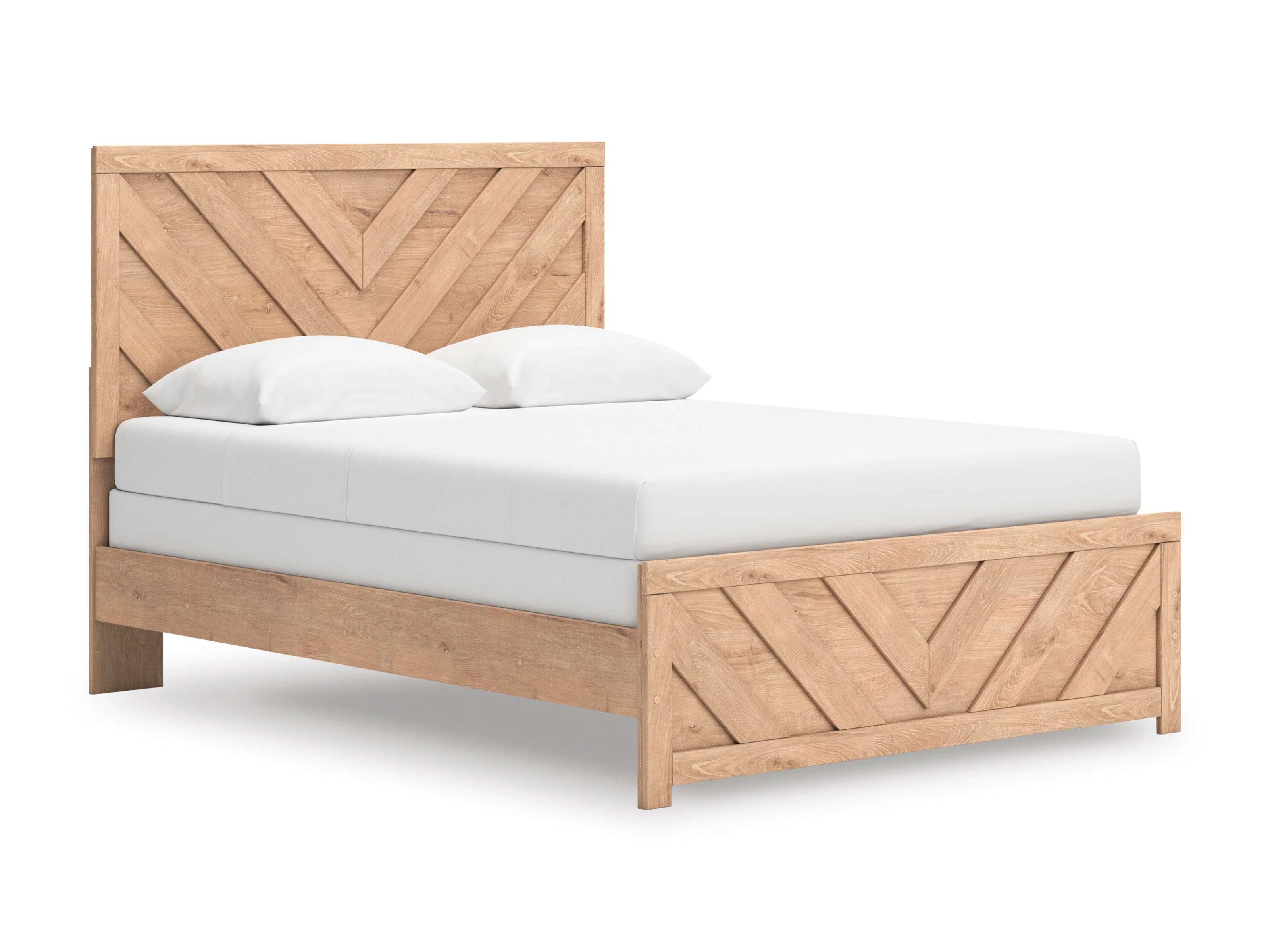 Sanginlane Tan Crossbuck Queen Panel Bed - Image 9