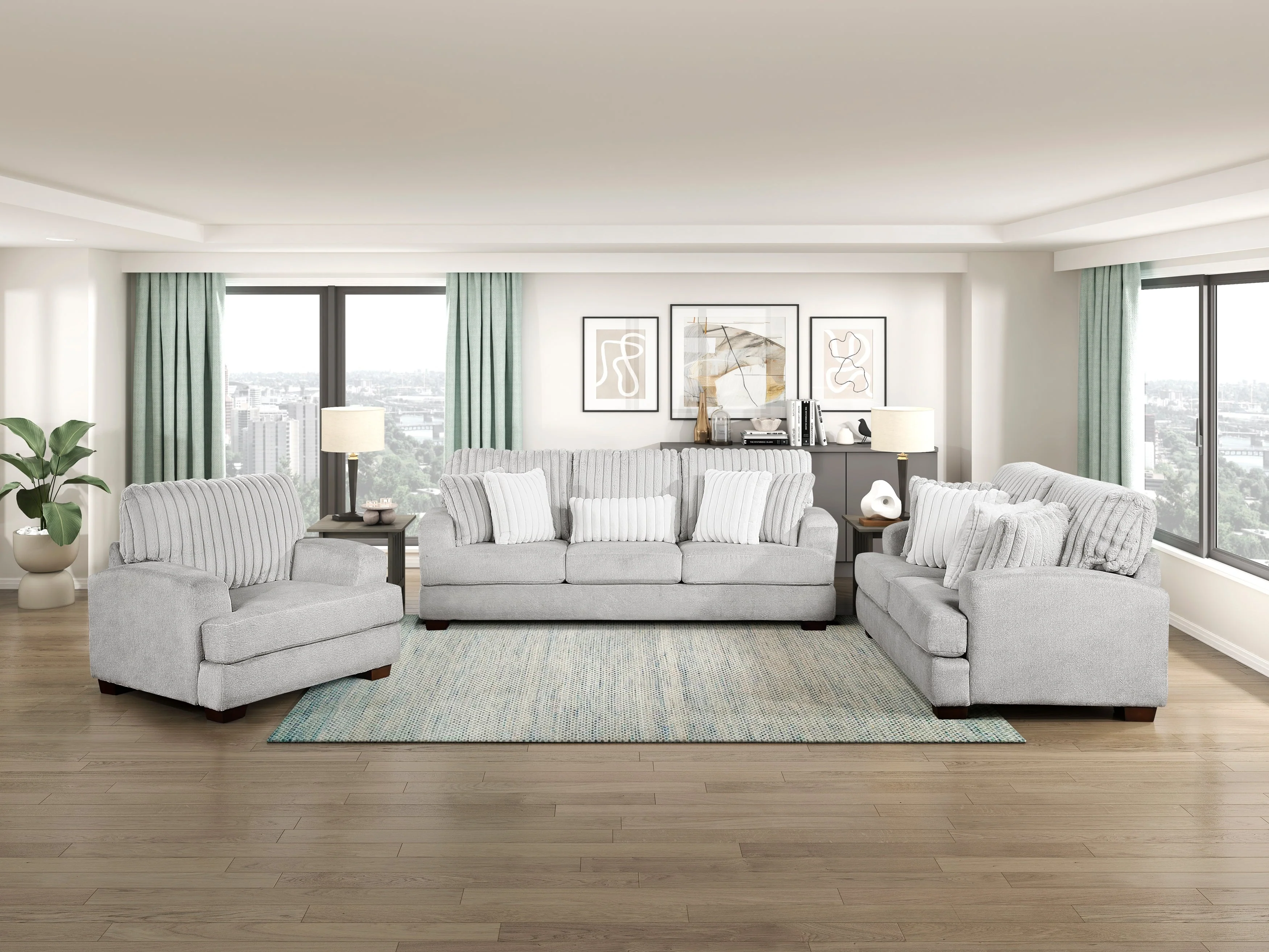 Santiago Light Gray Loveseat - Image 10