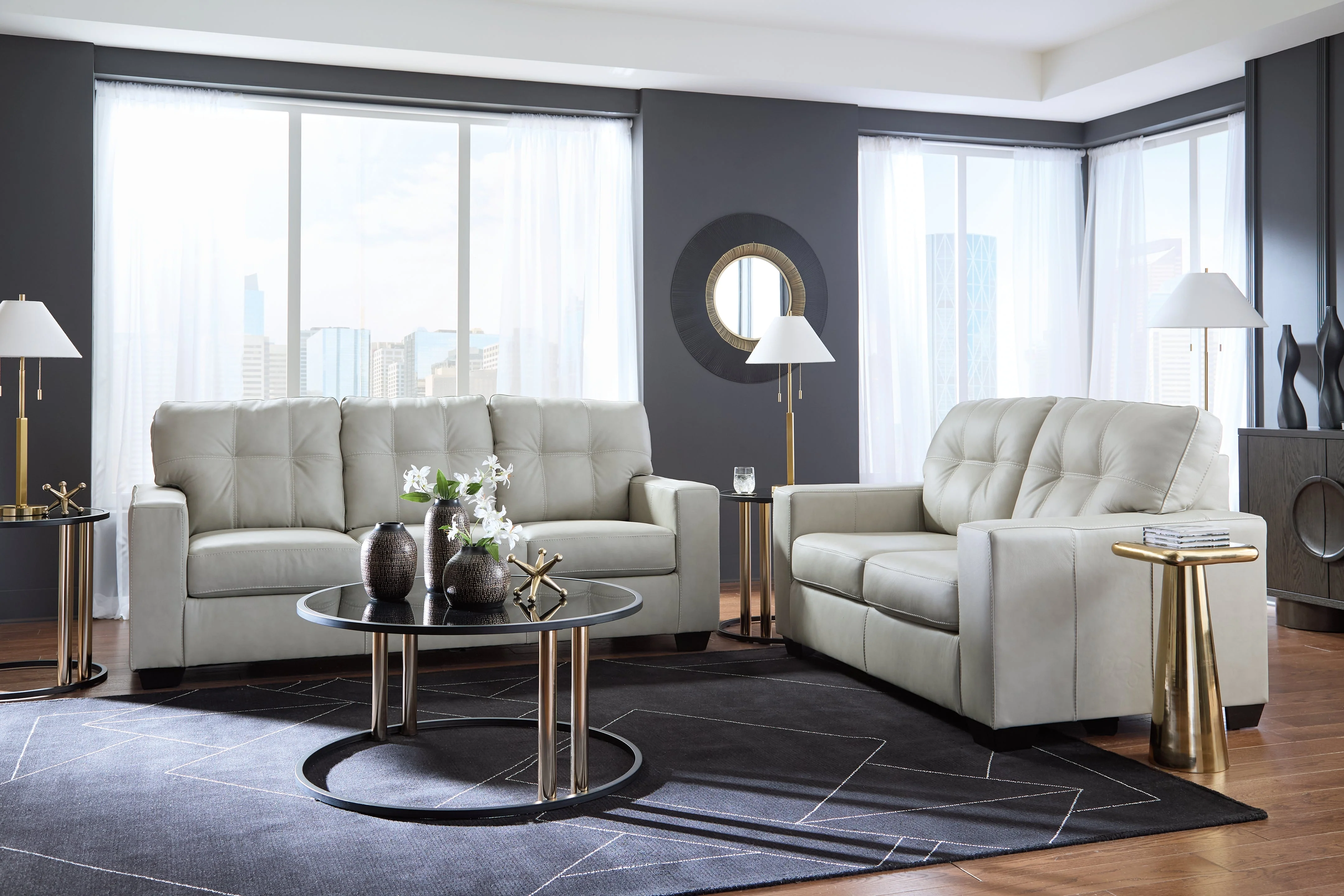 Santorine Bone Sofa and Loveseat - Image 3