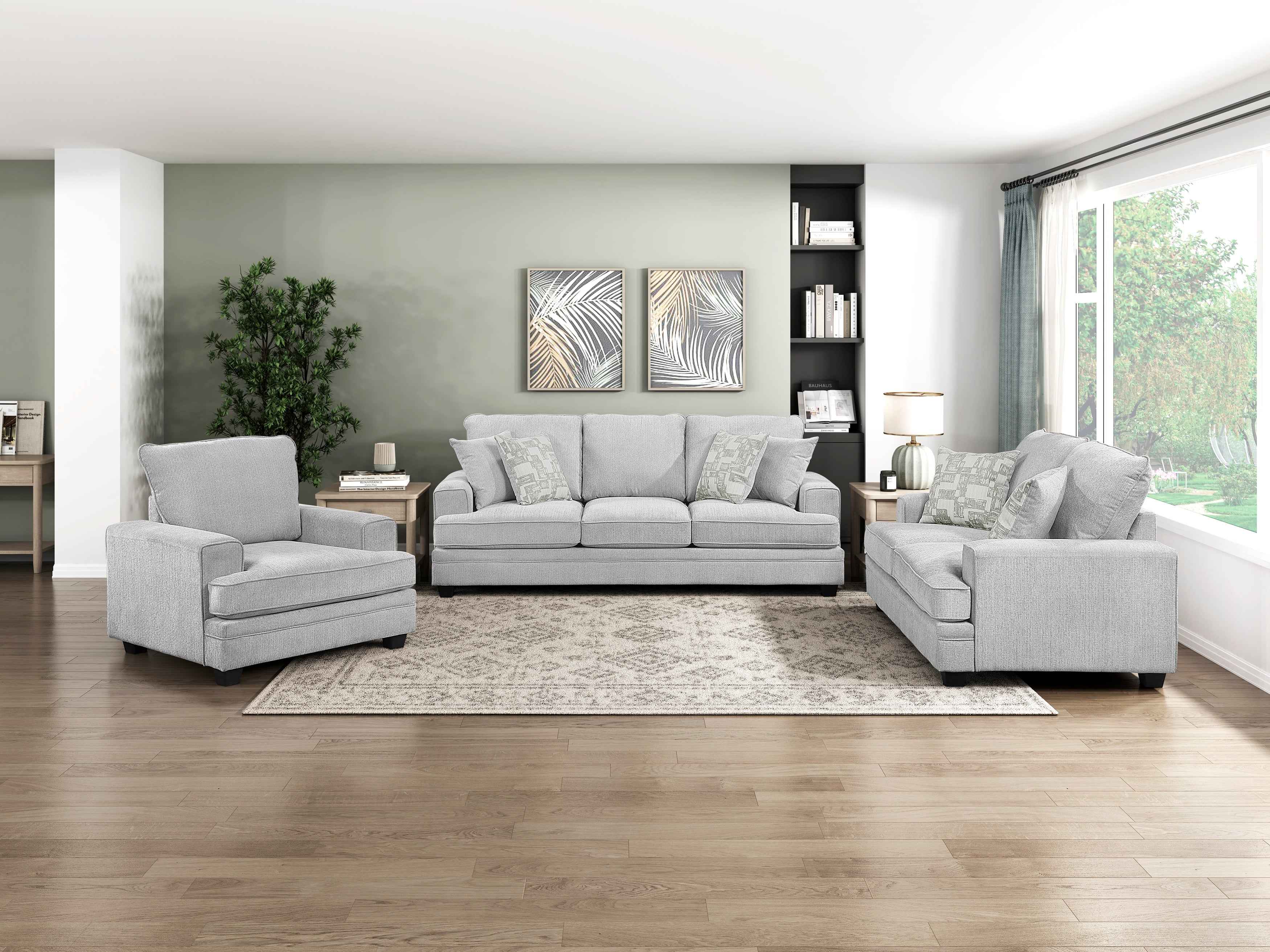 Sarah Stone Gray Loveseat - Image 11